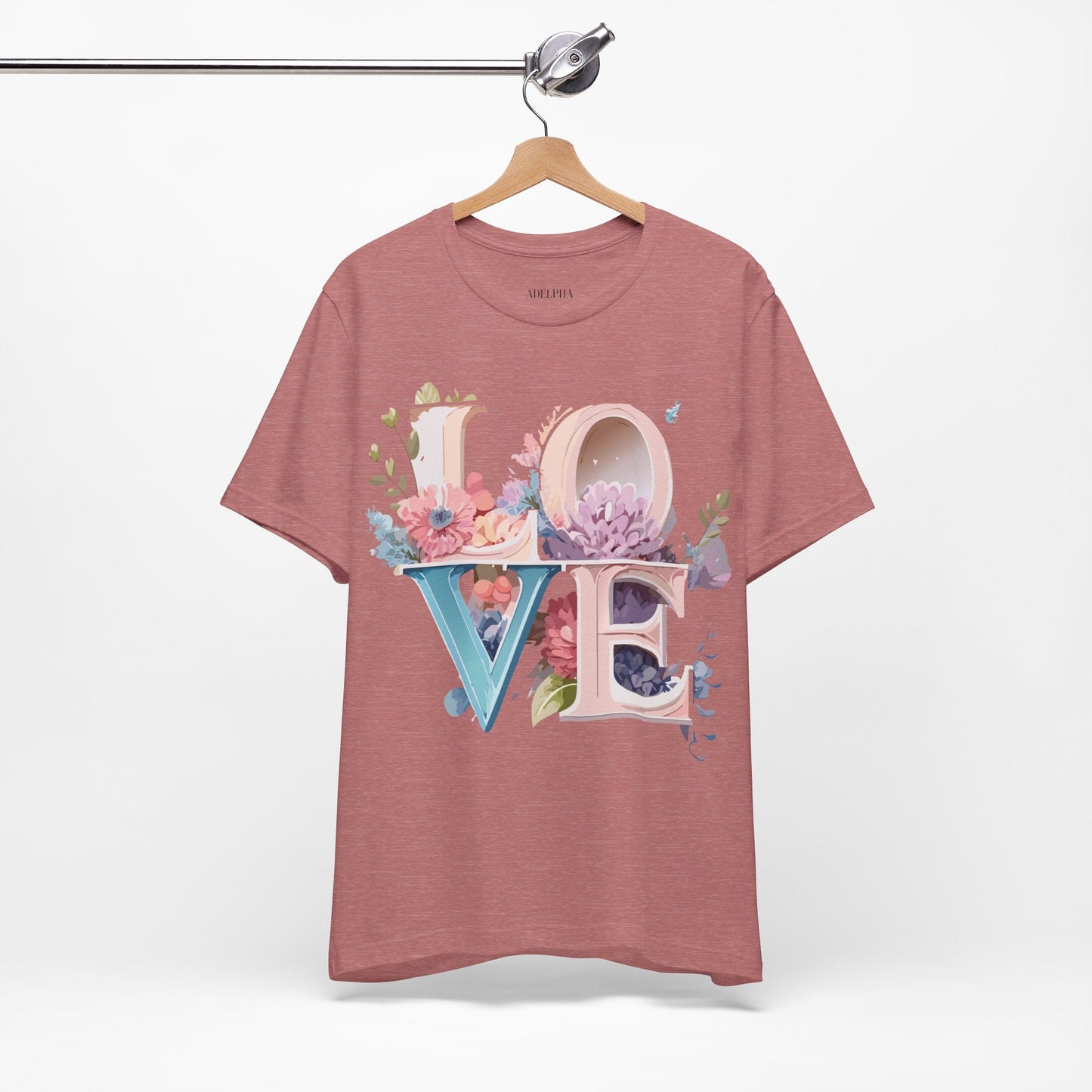 Valentine Day Graphic Unisex 100 Cotton Vintage Artwork with Love and Flower Design Tee 43