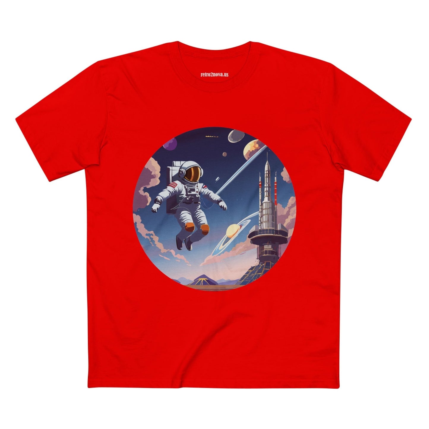 Cosmos Astronaut Shirt CS30 Unisex Premium Cotton Art Tee Featuring Retro2Nova Original Design