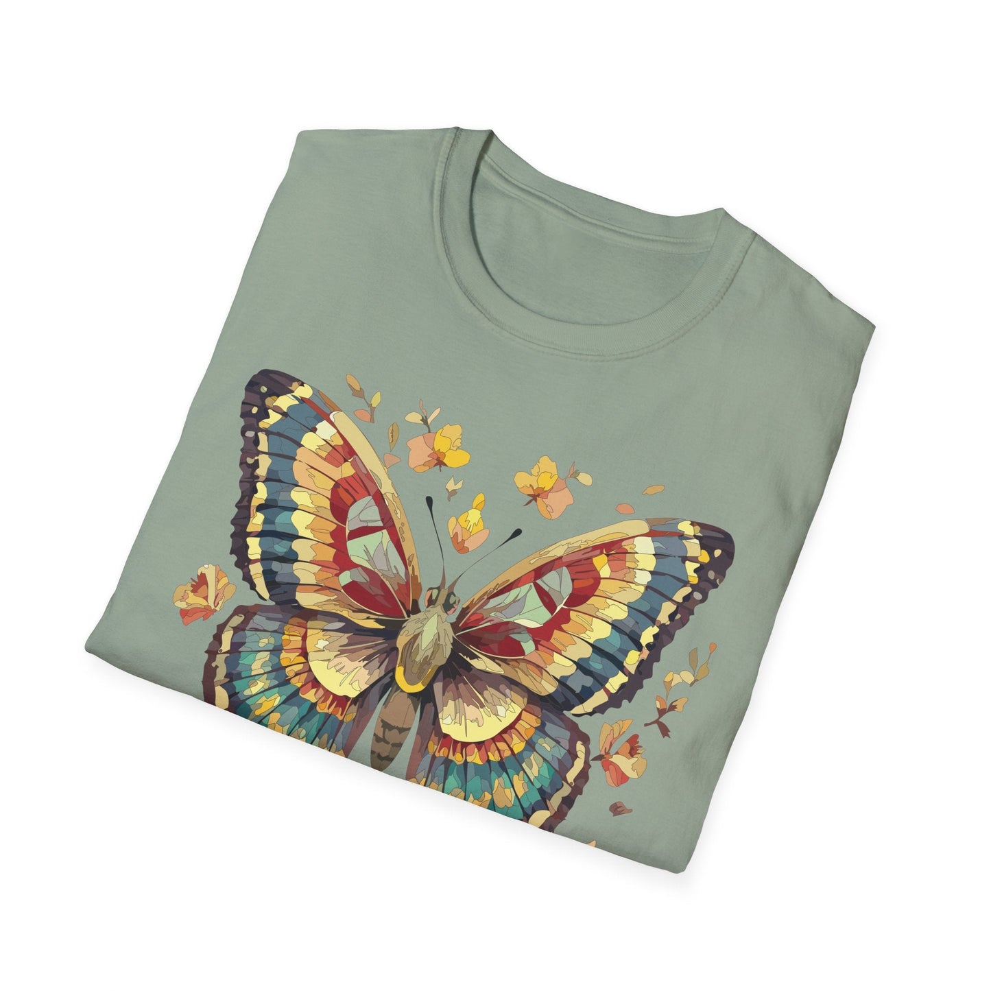 Butterfly Graphic T Shirt Unisex Gildan Softstyle 64000 Monarch Design Lightweight Everyday Wear