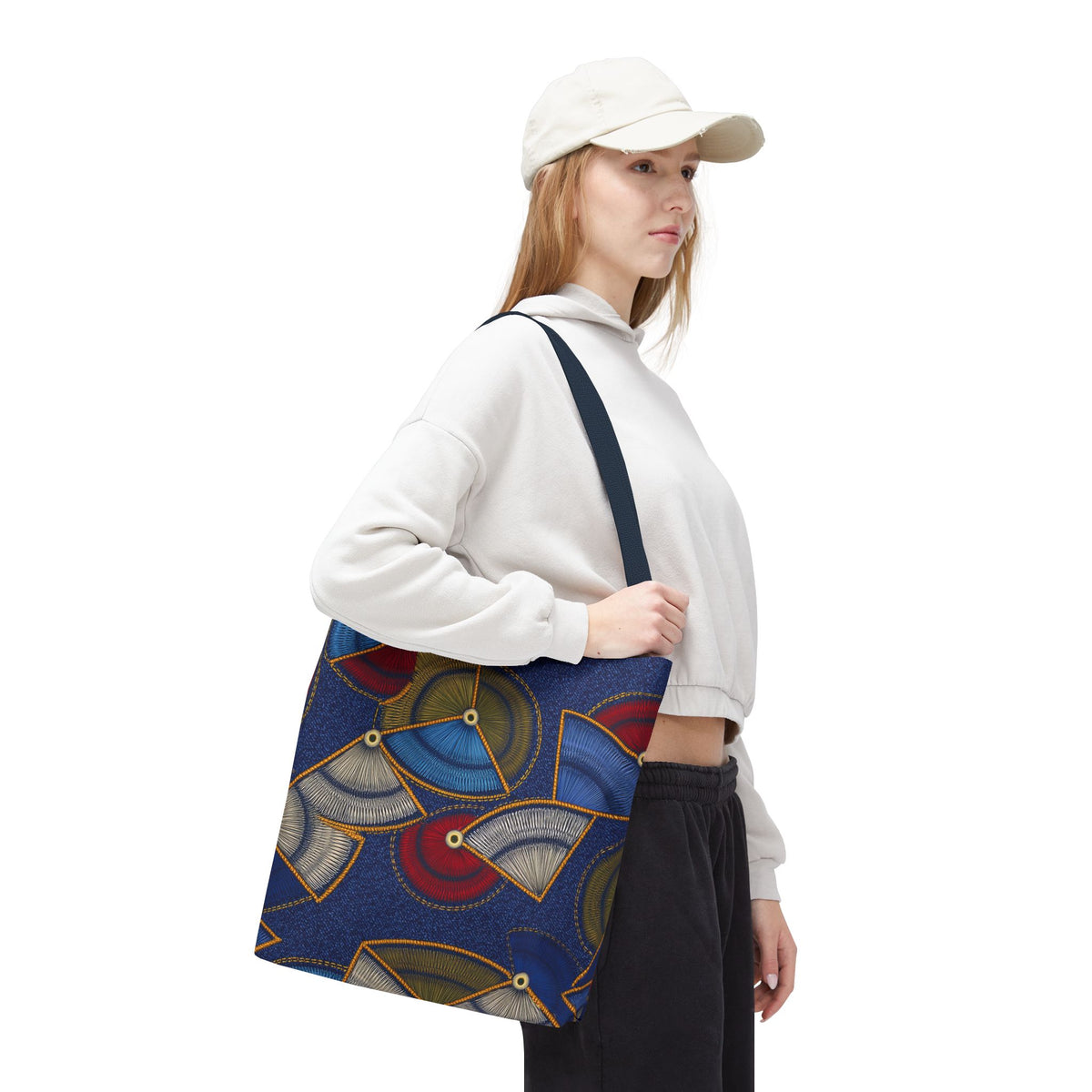 Denim Fabric Imitation Print Unisex Canvas Bag Poly Spun 3 Sizes Tote Bag 142