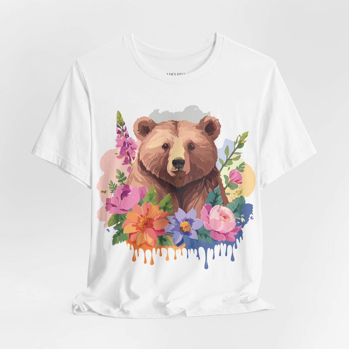 Bear Graphic Unisex Cotton Bella+Canvas Tee with Art Animal Design e1
