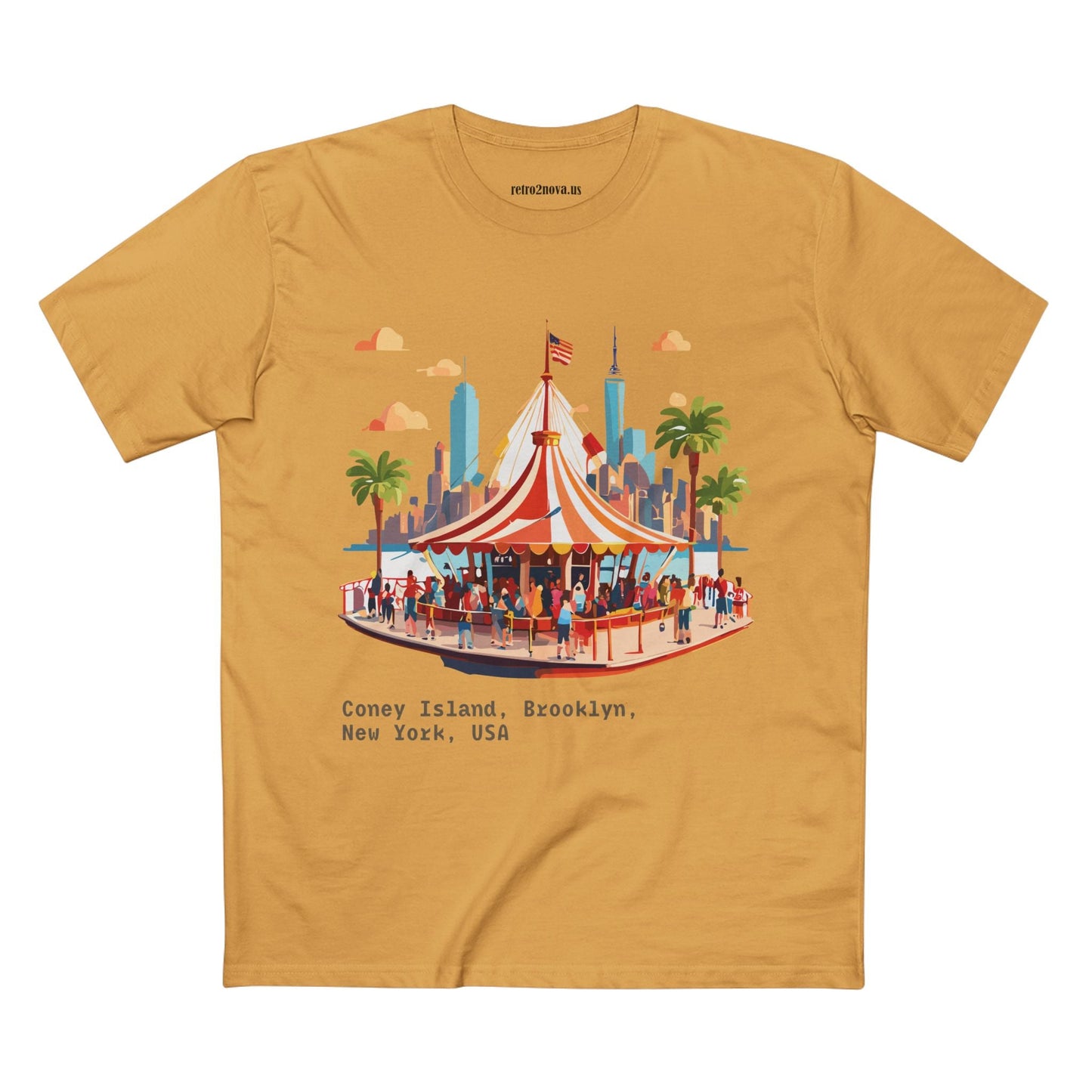 Retro2Nova Unisex Premium Cotton Art Tee With Original Brooklyn Travel Shirt Design