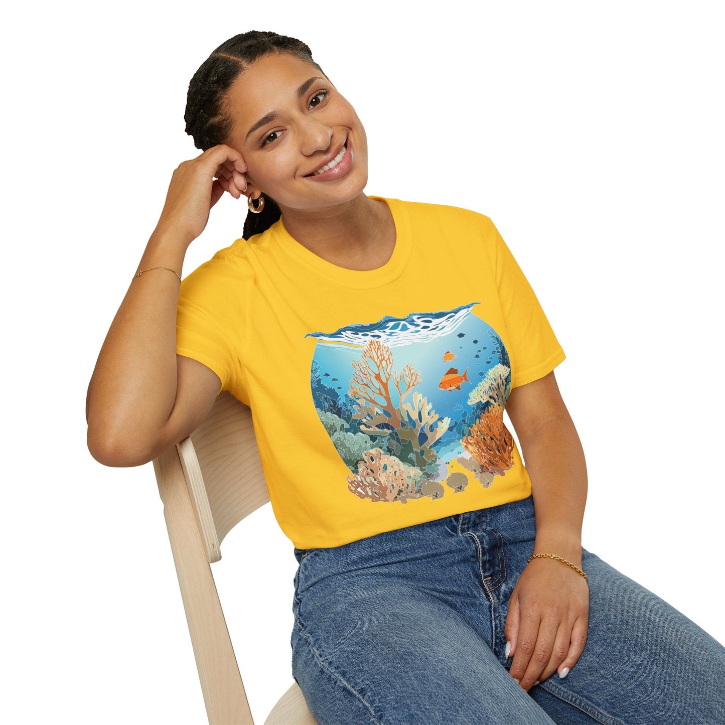 Ocean Graphic Unisex Softstyle Cotton Tee 1