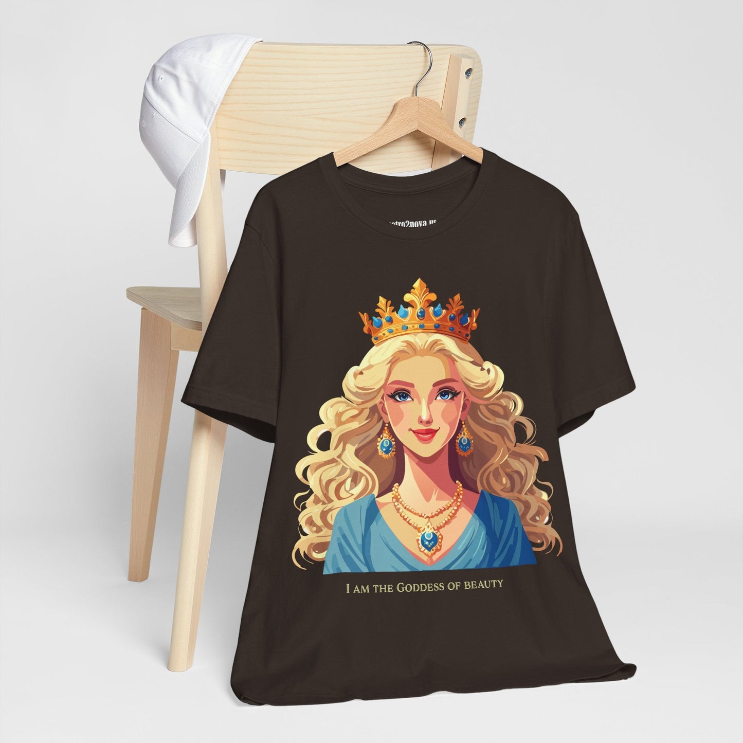 Goddess Graphic Cotton Tee Unisex Short Sleeve By Retro2Nova Original Art Vintage Inspired