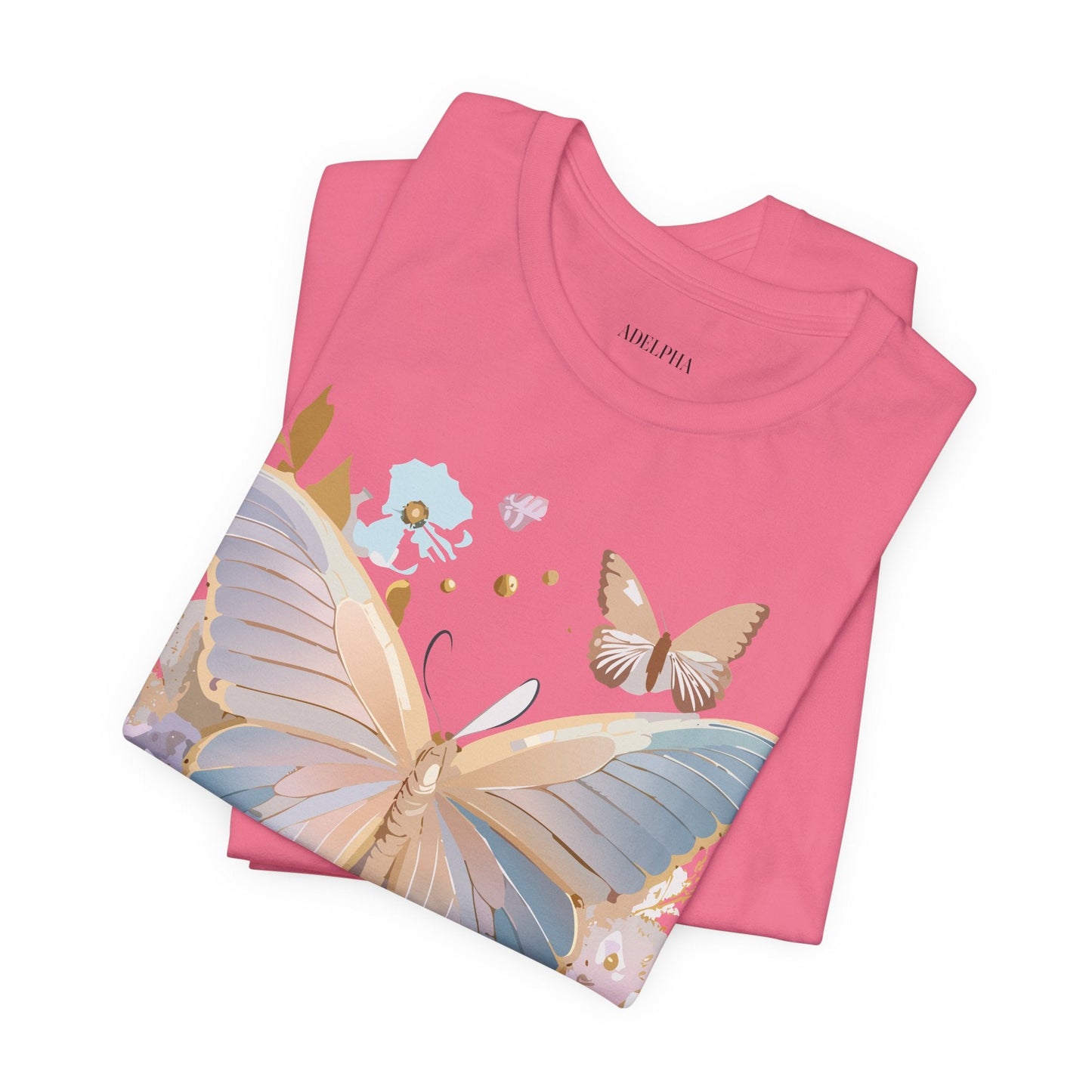 Butterfly Graphic Unisex 100 Cotton Lightweight Vintage Floral Design Jersey Tee 11