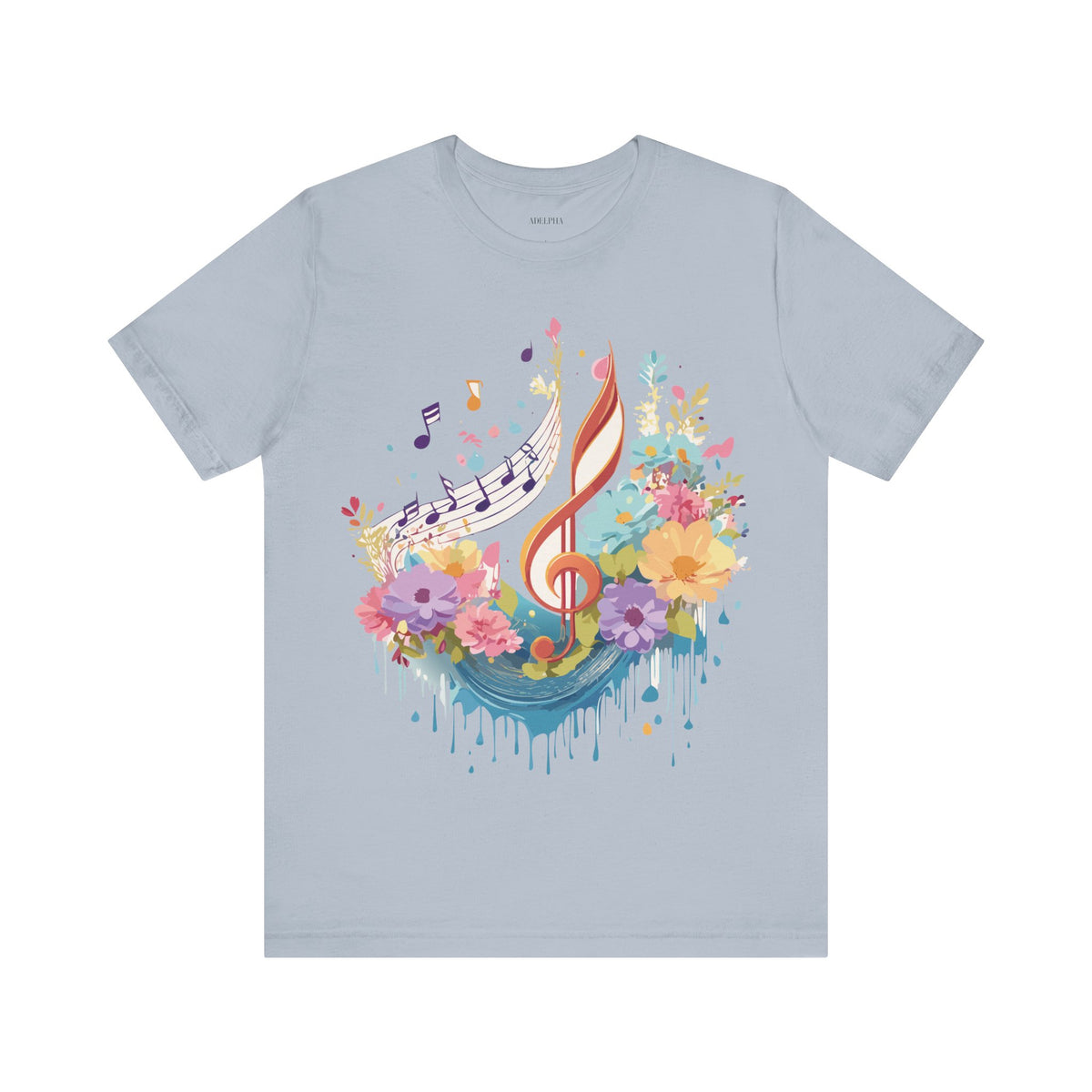 Music Graphic Unisex Cotton Bella+Canvas Tee with Art Design n189