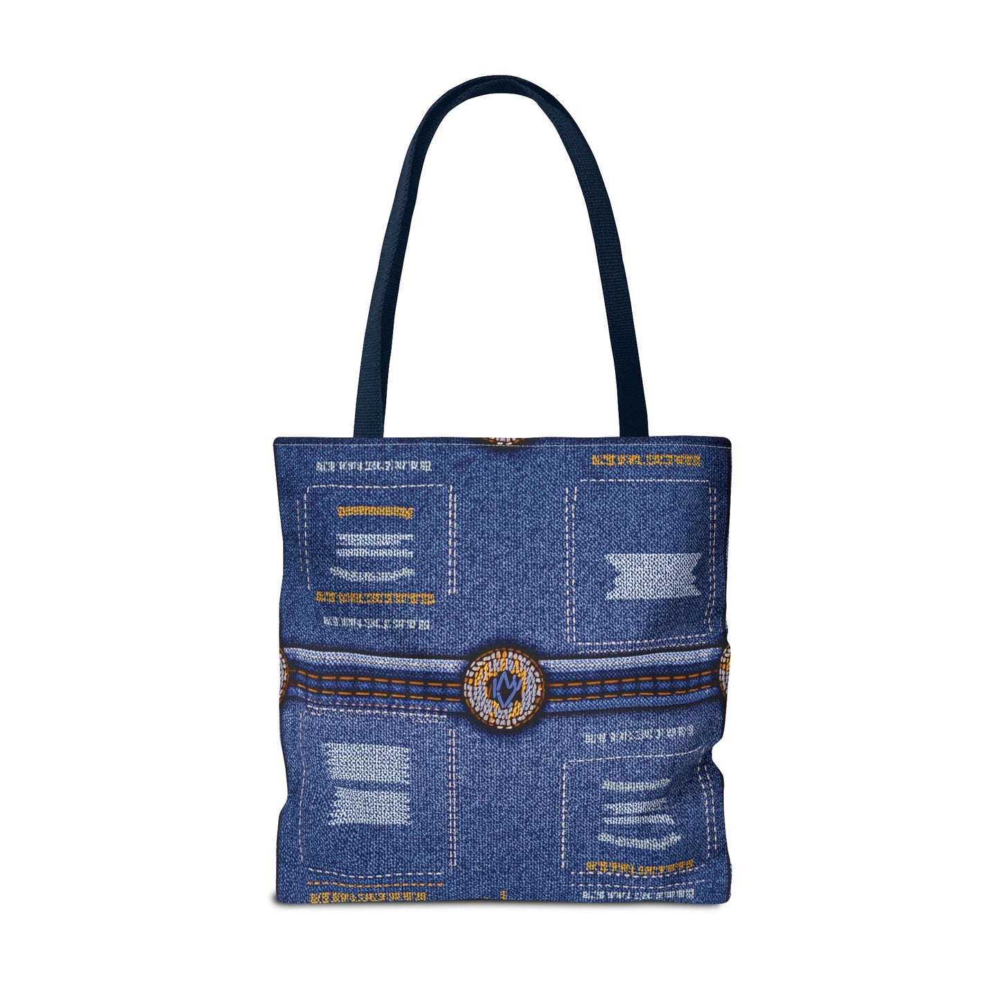 Denim Fabric Imitation Print Unisex Canvas Bag Poly Spun 3 Sizes Tote Bag 136