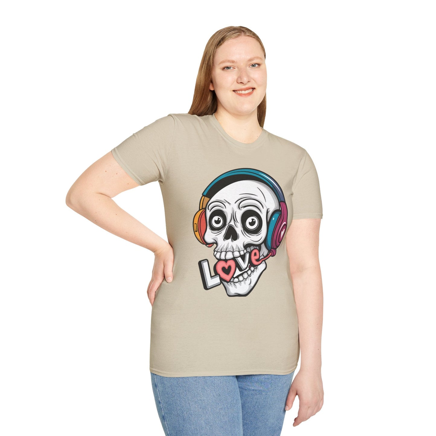 Skull Tee Shirt Unisex Skeleton Shirt With Skull Artwork Gildan Softstyle Cotton Tee