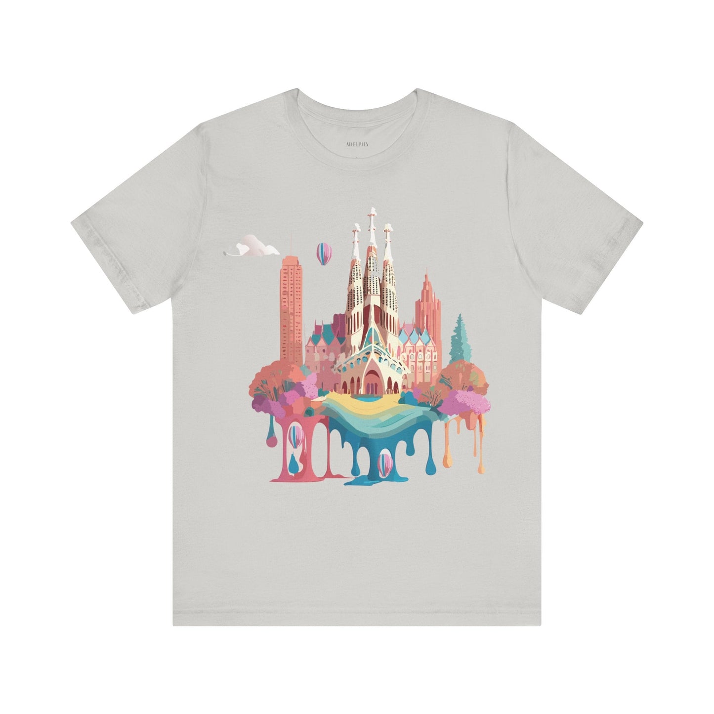 Adelpha Graphic Tee Barcelona Style Unisex Jersey Short Sleeve Vintage Inspired Shirt Casual Wear
