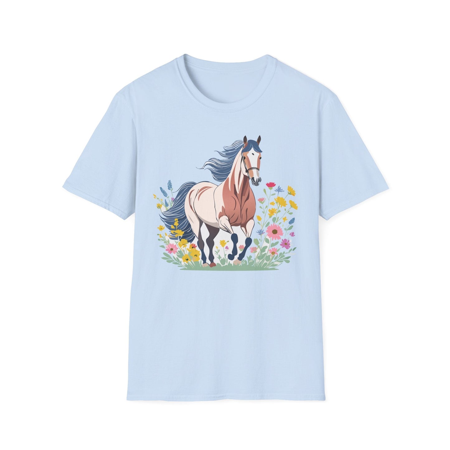 Unisex Horse Tee Softstyle Cotton Shirt With Animals Design Graphic