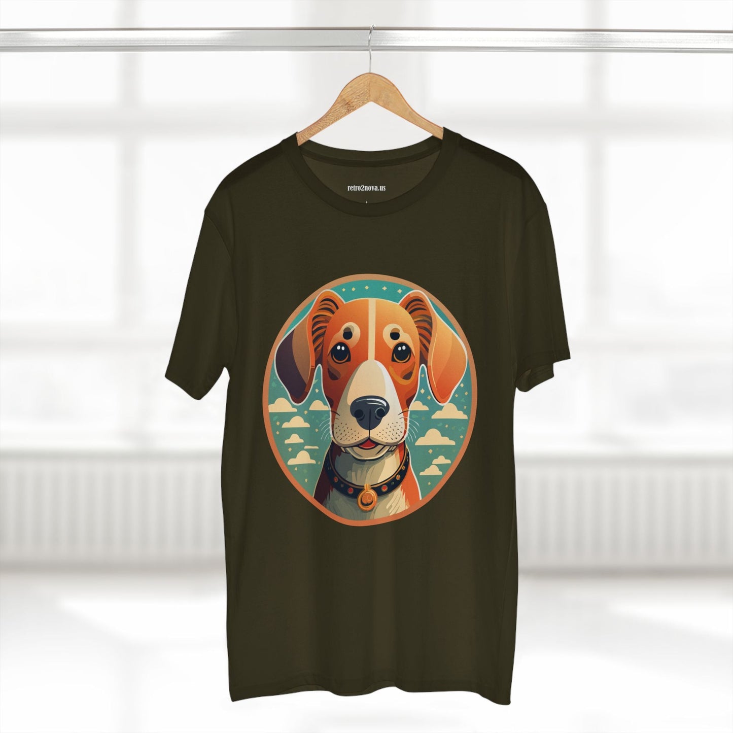 Dog Animal Art Shirt For Unisex Premium Cotton Tee By Retro2Nova With Original Art Design Built For Everyday Comfort