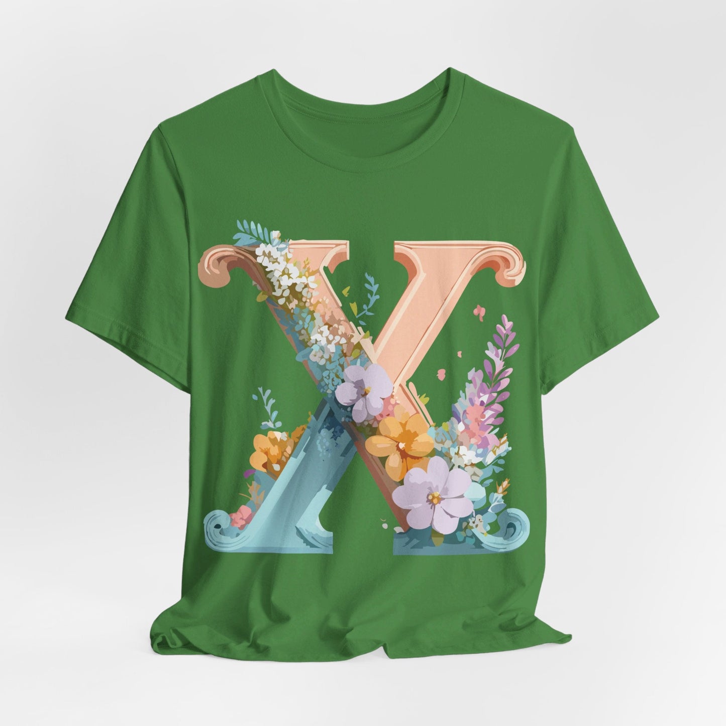 Letter X Graphic Tee Unisex Short Sleeve Vintage Inspired Art Design