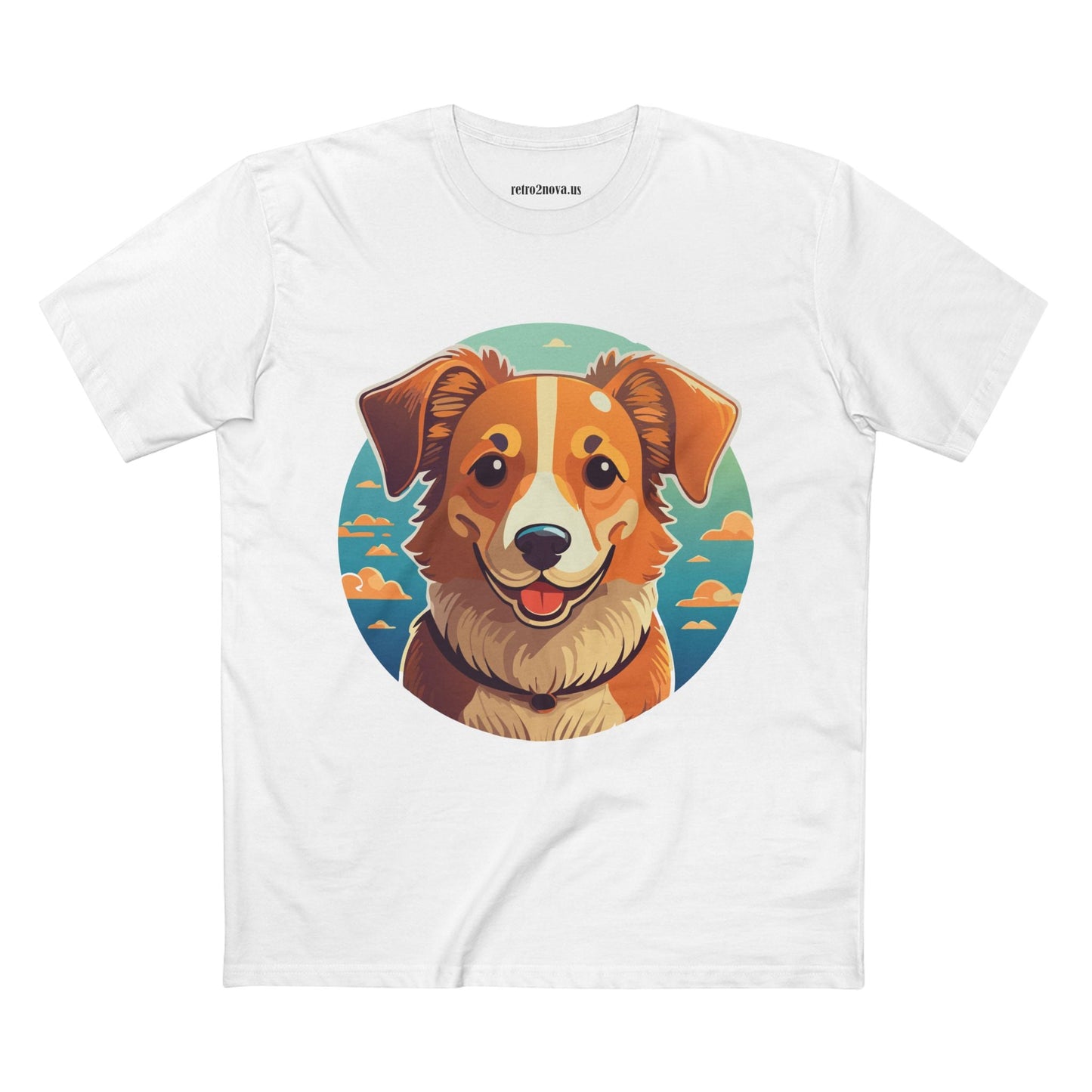 Unisex Animals Dog Shirt With Original Art Design Premium Cotton Tee By Retro2Nova Art Collection Soft Breathable Comfort