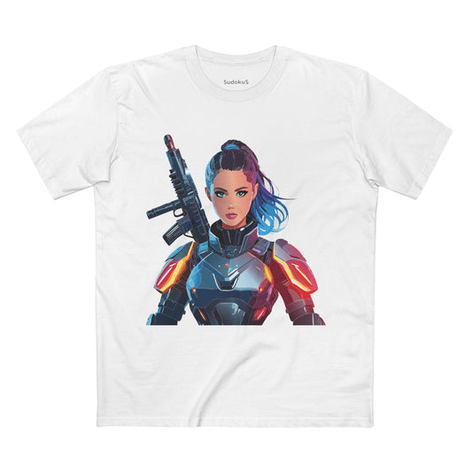 Army-woman Graphic Unisex 100 Cotton Staple Tee 15