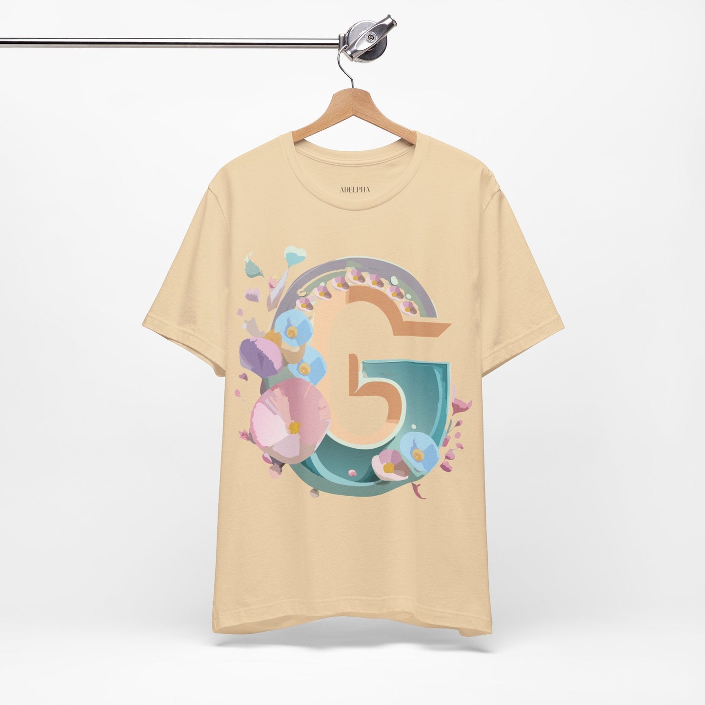 Letter G Graphic Tee Unisex Jersey Short Sleeve From Adelpha Art Design Vintage Inspired Shirt