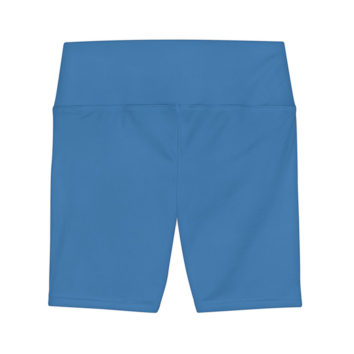 Steel Blue Women's Workout Shorts — Solid High-Waist Biker Shorts for Exercise & Everyday Wear