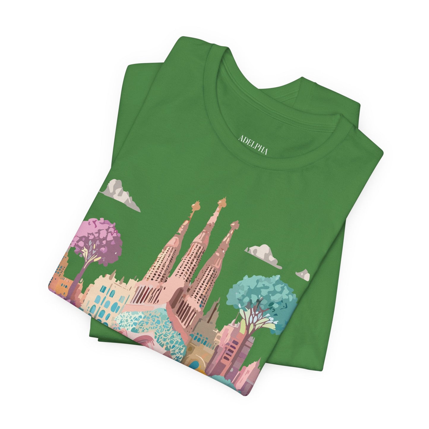 Barcelona Tourist Shirt Unisex Graphic Tee Featuring Original Vintage Art Adelpha