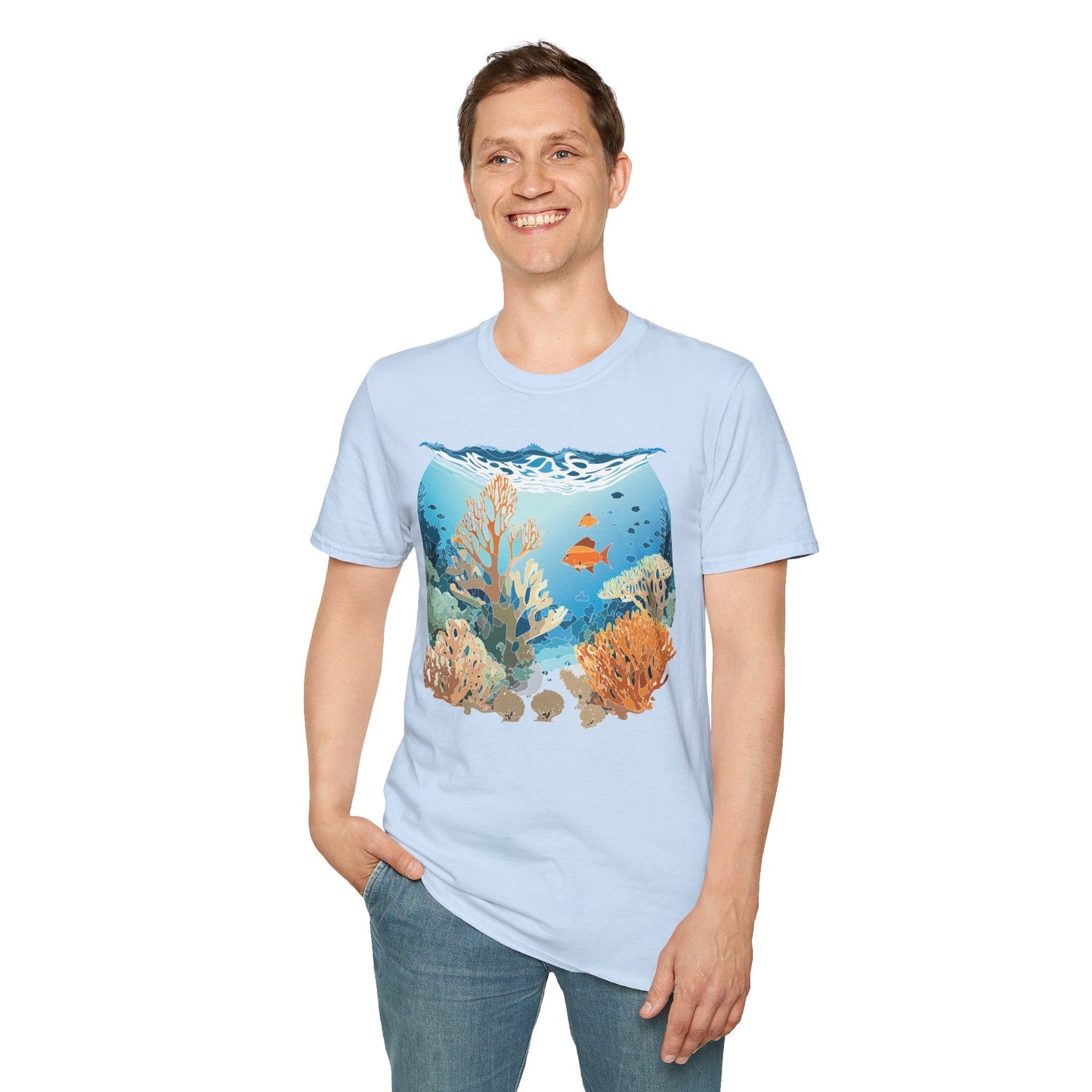 Ocean Tee Shirt Unisex Gildan Softstyle Cotton Tee Shirt 64000 Lightweight Breathable Comfort