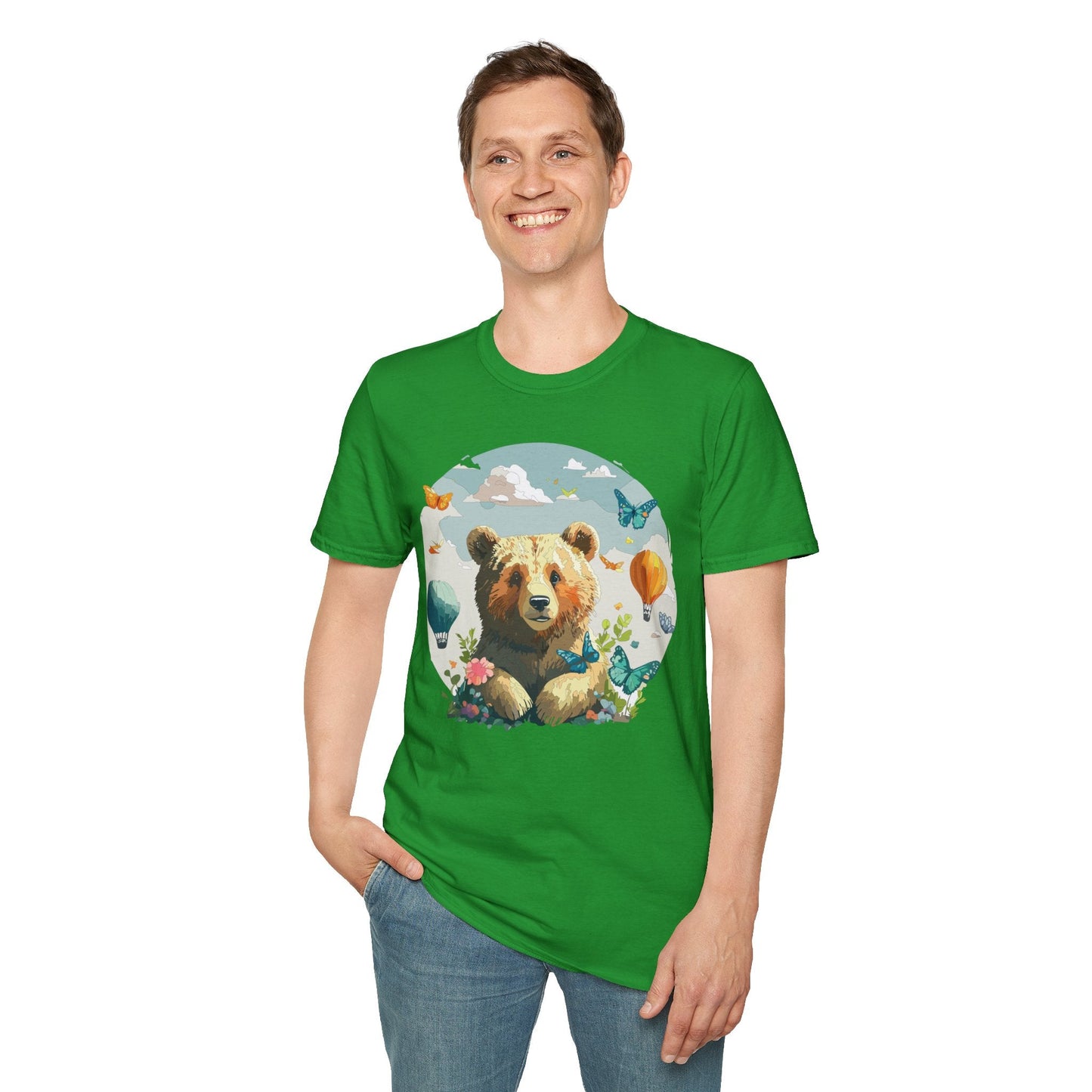 Bear T Shirt Unisex Teddy Bear Tee Softstyle 64000 Breathable Everyday Wear For All Ages