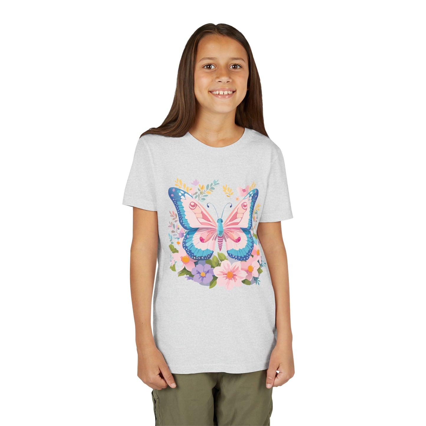 Camiseta juvenil Butterfly Blossom: camiseta de manga corta colorida para celebraciones de primavera (9 a 14 años)