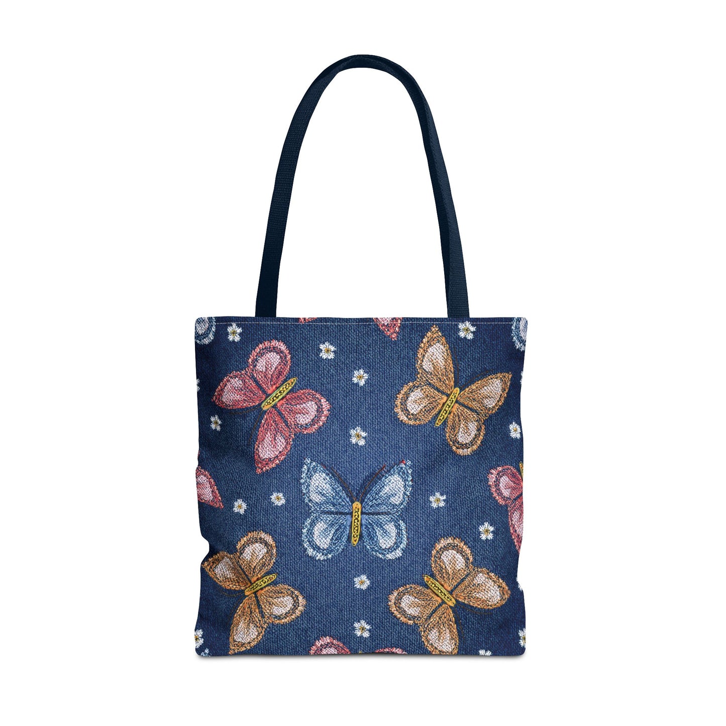 Denim Fabric Imitation Print Unisex Canvas Bag Poly Spun 3 Sizes Tote Bag 171