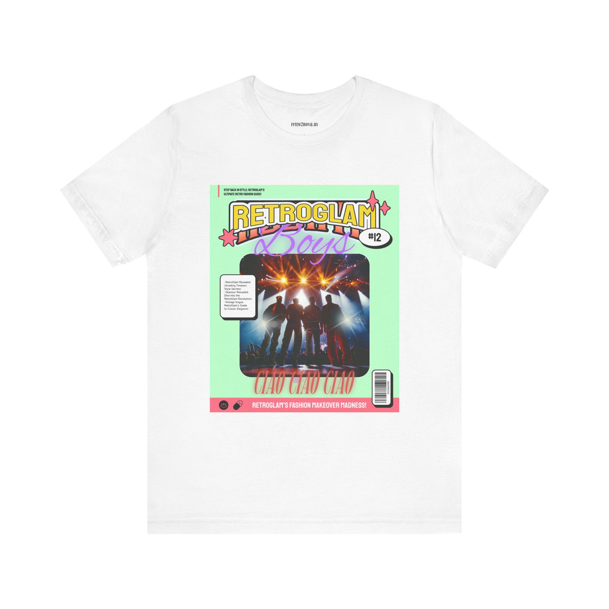 Magazine Cover Graphic Unisex Cotton Bella+Canvas Tee with Retro Poster ab28