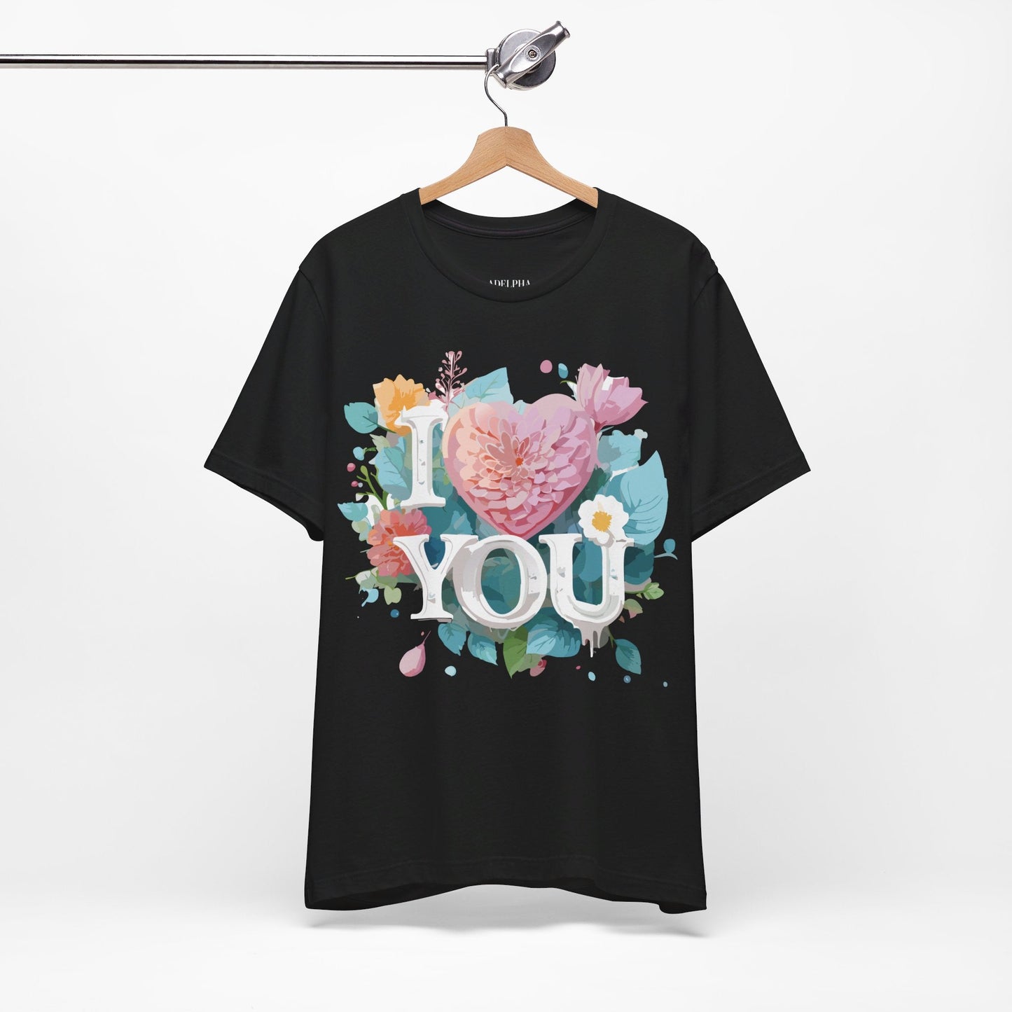 Valentine Day Graphic Unisex 100 Cotton Vintage Artwork with Love and Flower Design Tee 9