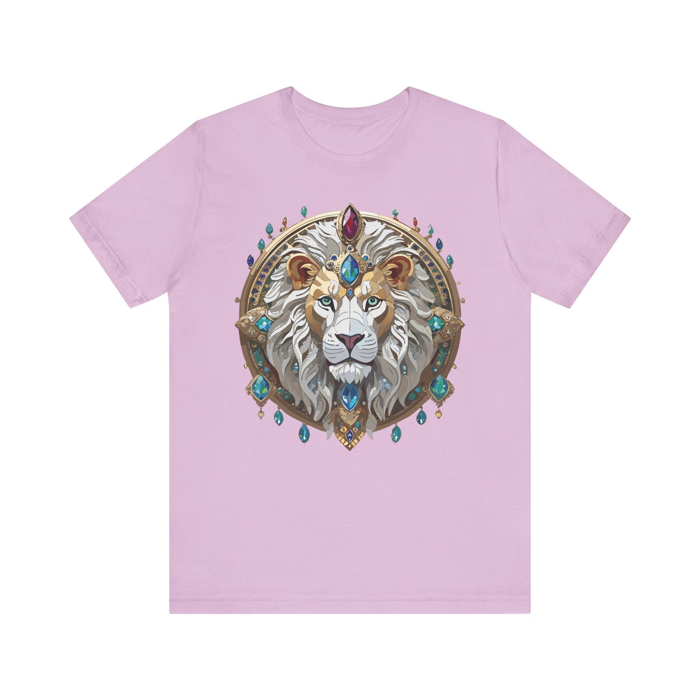 Unisex Lion Graphic Tee, Animal Shirt, Tee Shirt with Lion, Medallion T-Shirt, Animal Medallion Tees
