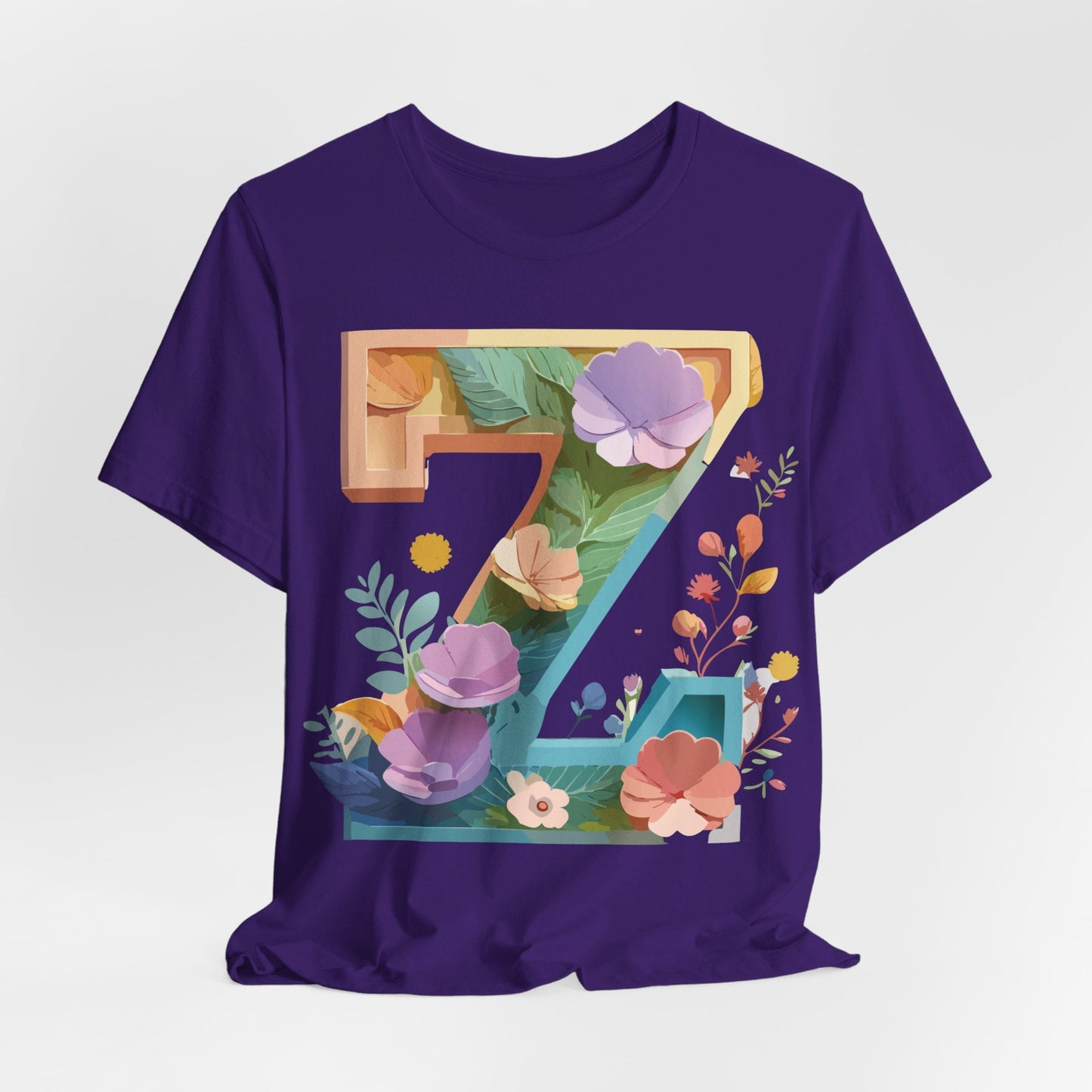 Letter Z Unisex Graphic Tee Vintage Inspired Artwork Jersey Short Sleeve