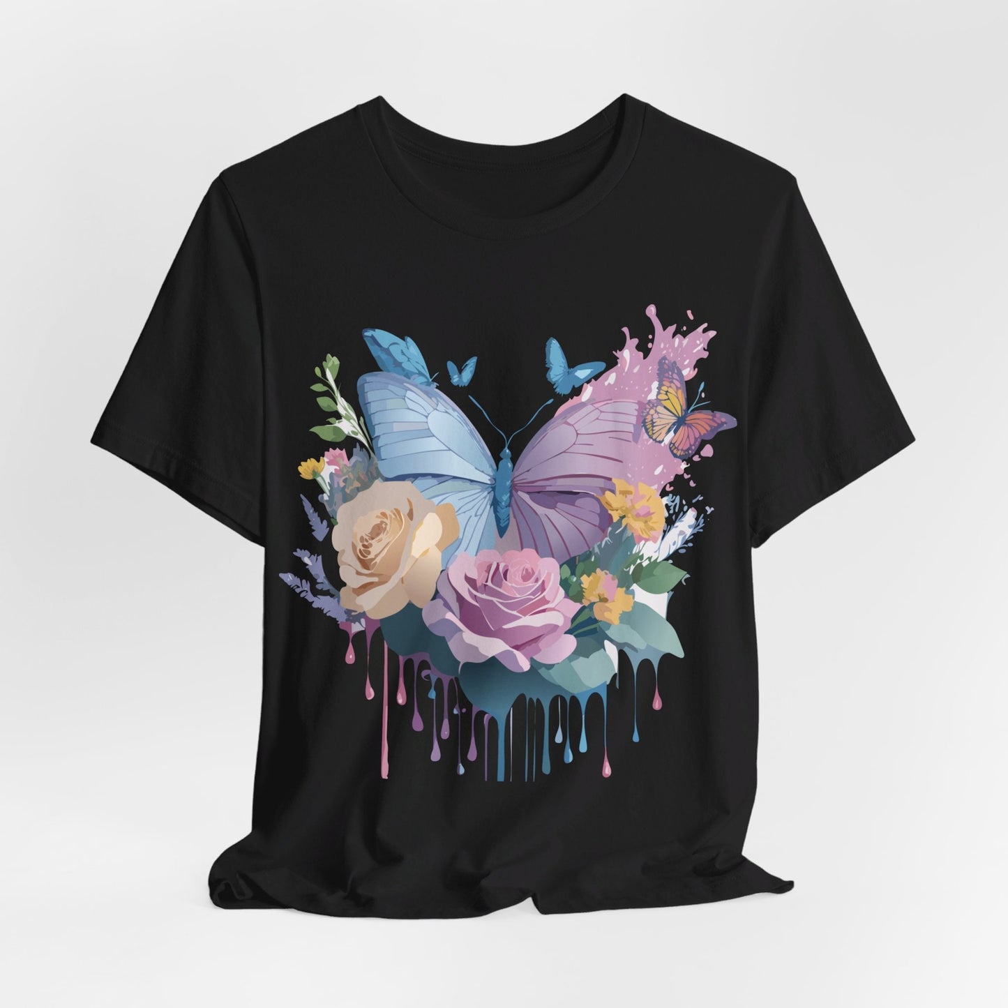 Butterfly Graphic Tee Unisex Vintage Art Design Adelpha Short Sleeve
