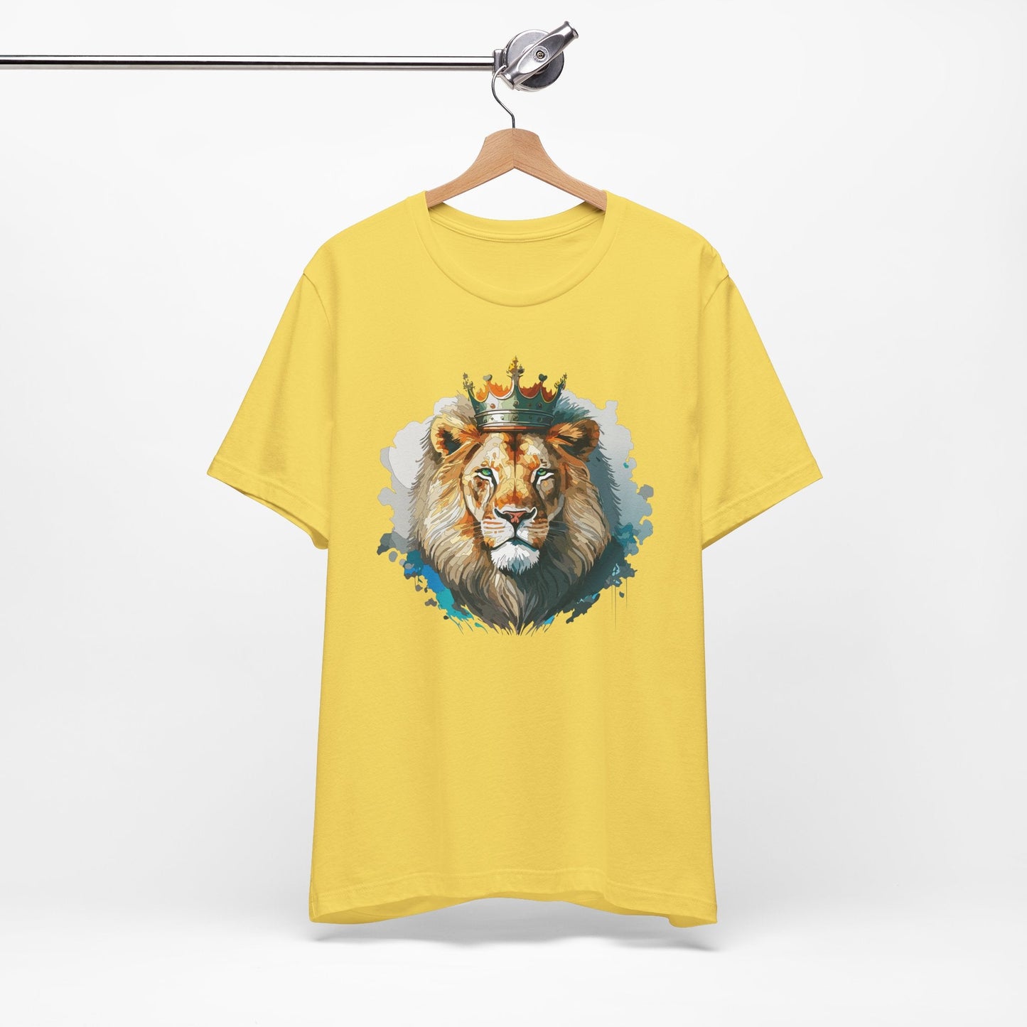 Lion with Crown Tee Unisex Cotton Watercolor King Lion Graphic T-Shirt 2