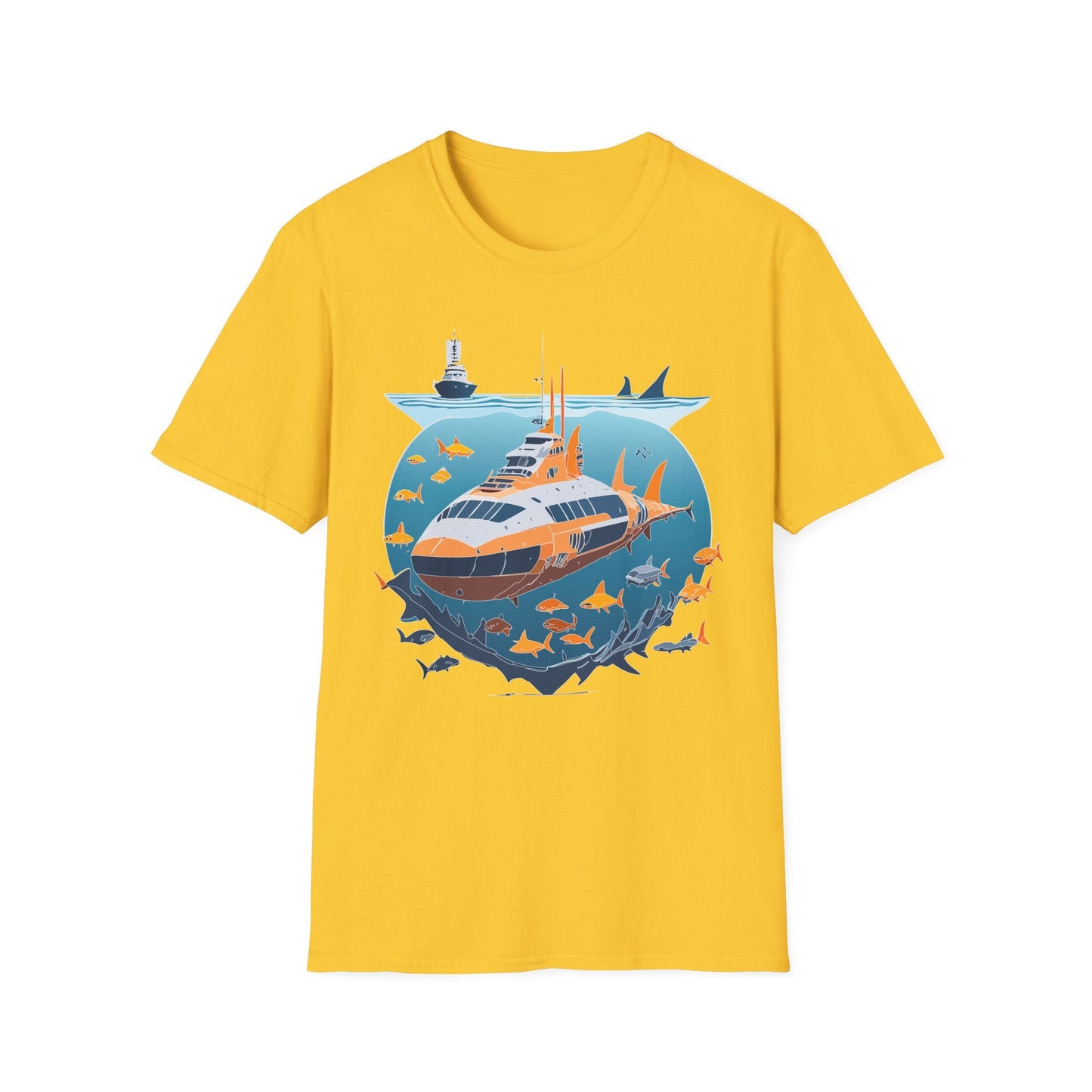 Ocean Tee Shirt Unisex Short Sleeve Gildan Softstyle 64000 Premium Comfort Ocean Artwork