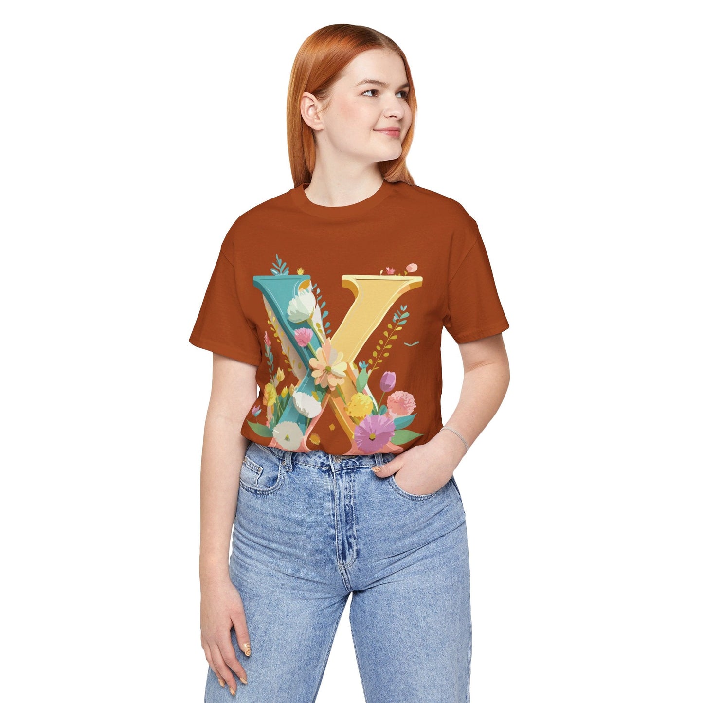 Letter X Shirt Unisex Graphic Tee Adelpha Vintage Inspired Artwork Short Sleeve Edition