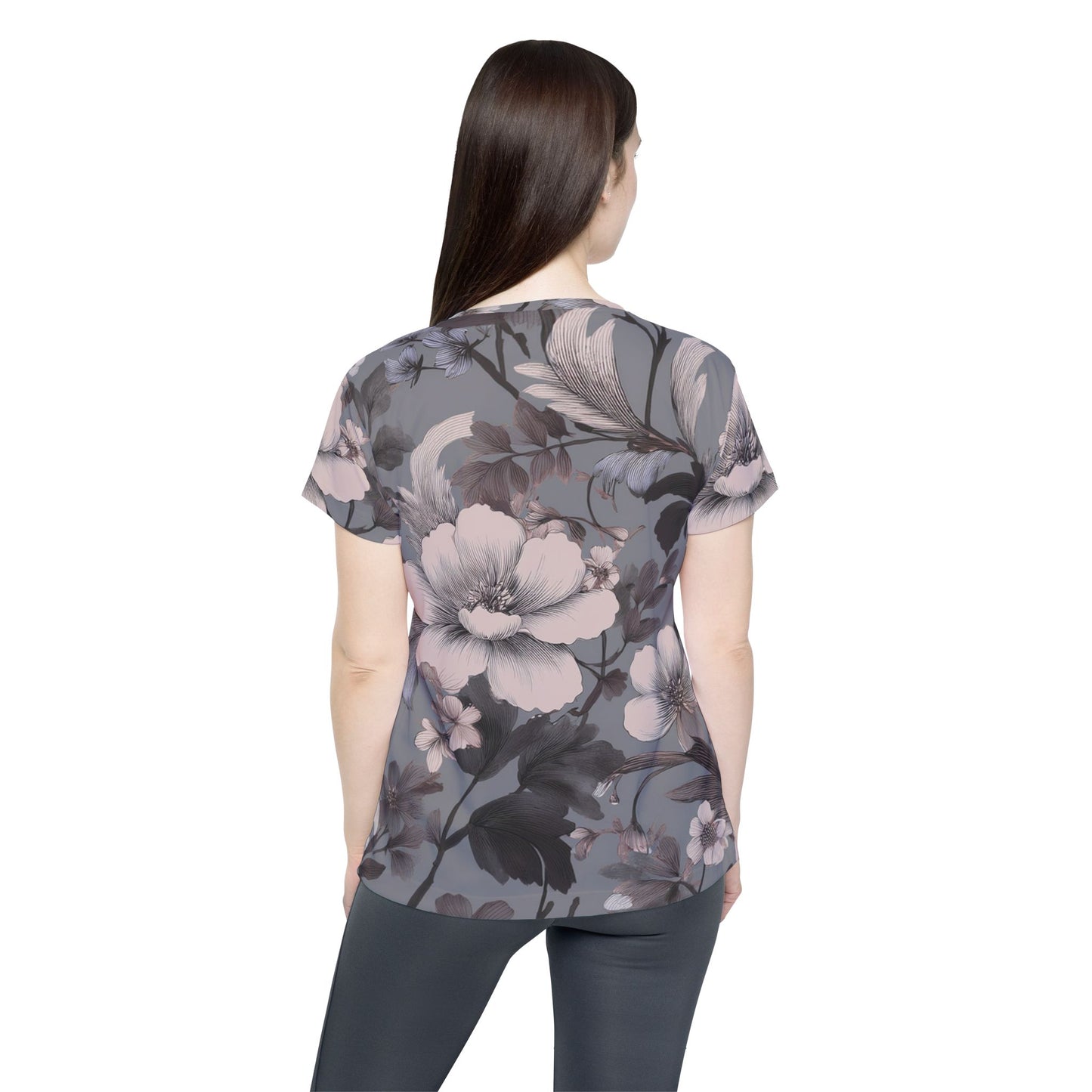 Women Poly T-Shirt with Floral Print