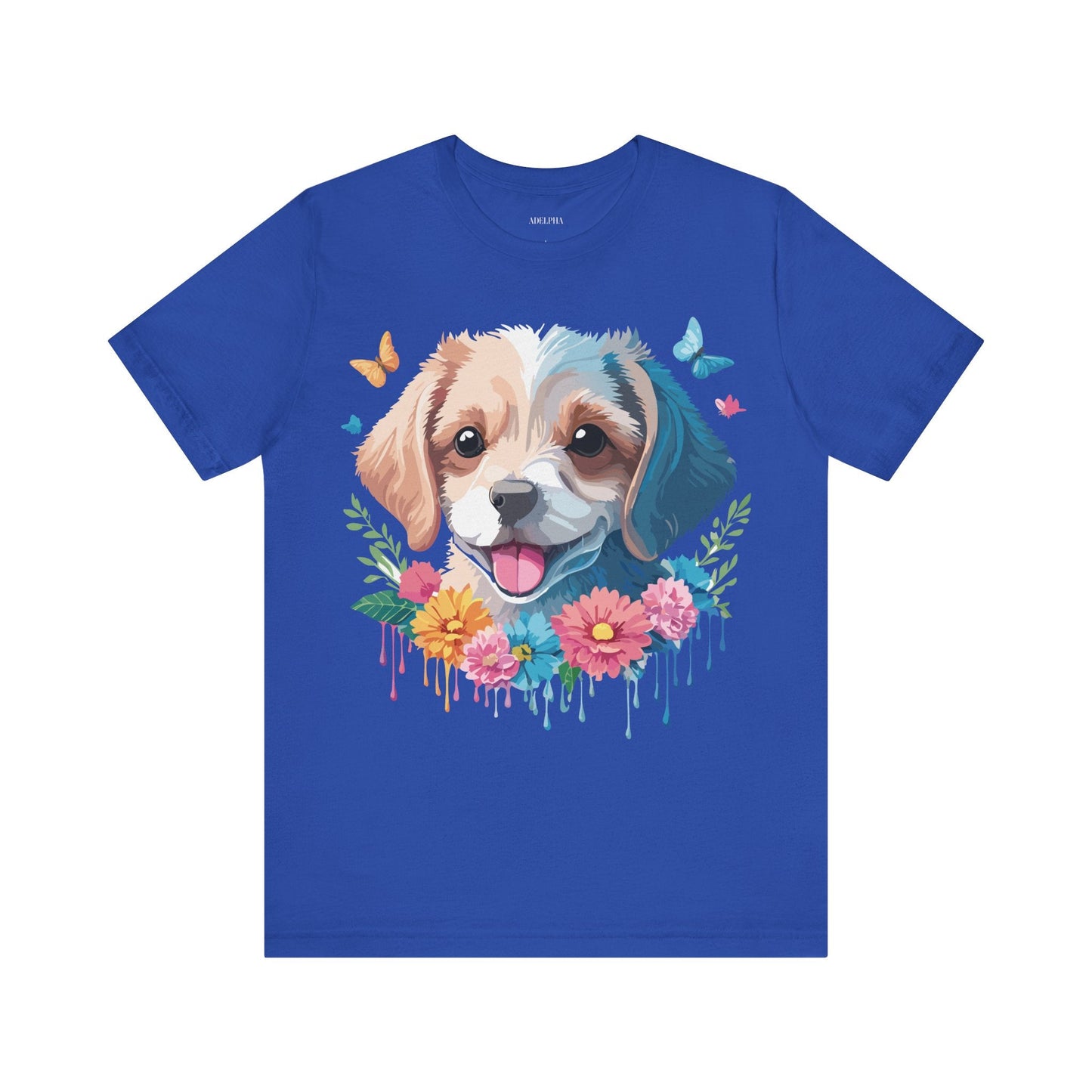 Adelpha Premium Vintage Inspired Dog Graphic Tee Unisex Jersey Short Sleeve Shirt