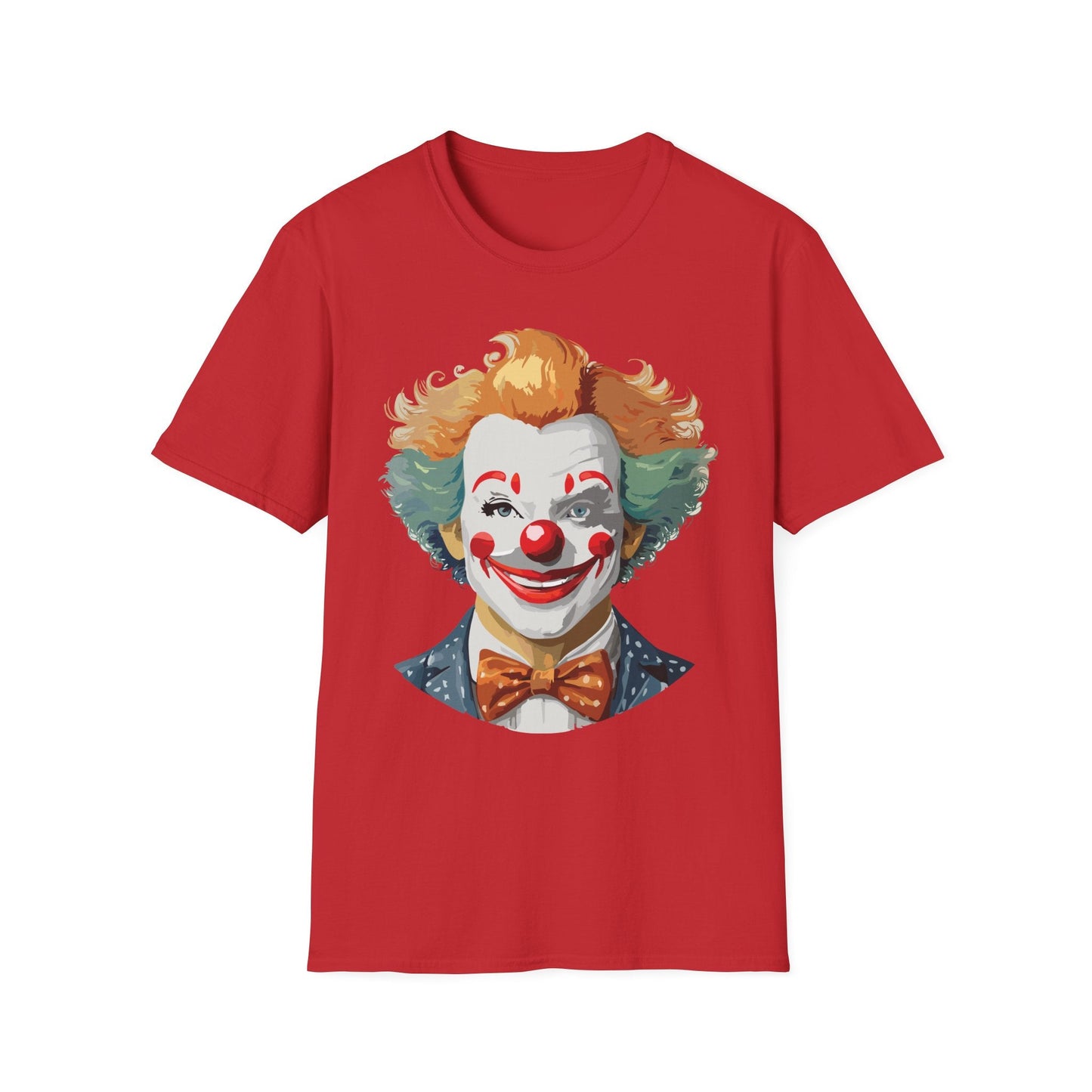 Unisex Short Sleeve Softstyle Clown T Shirt With Funny Man Circus Theme Tee Gildan 64000