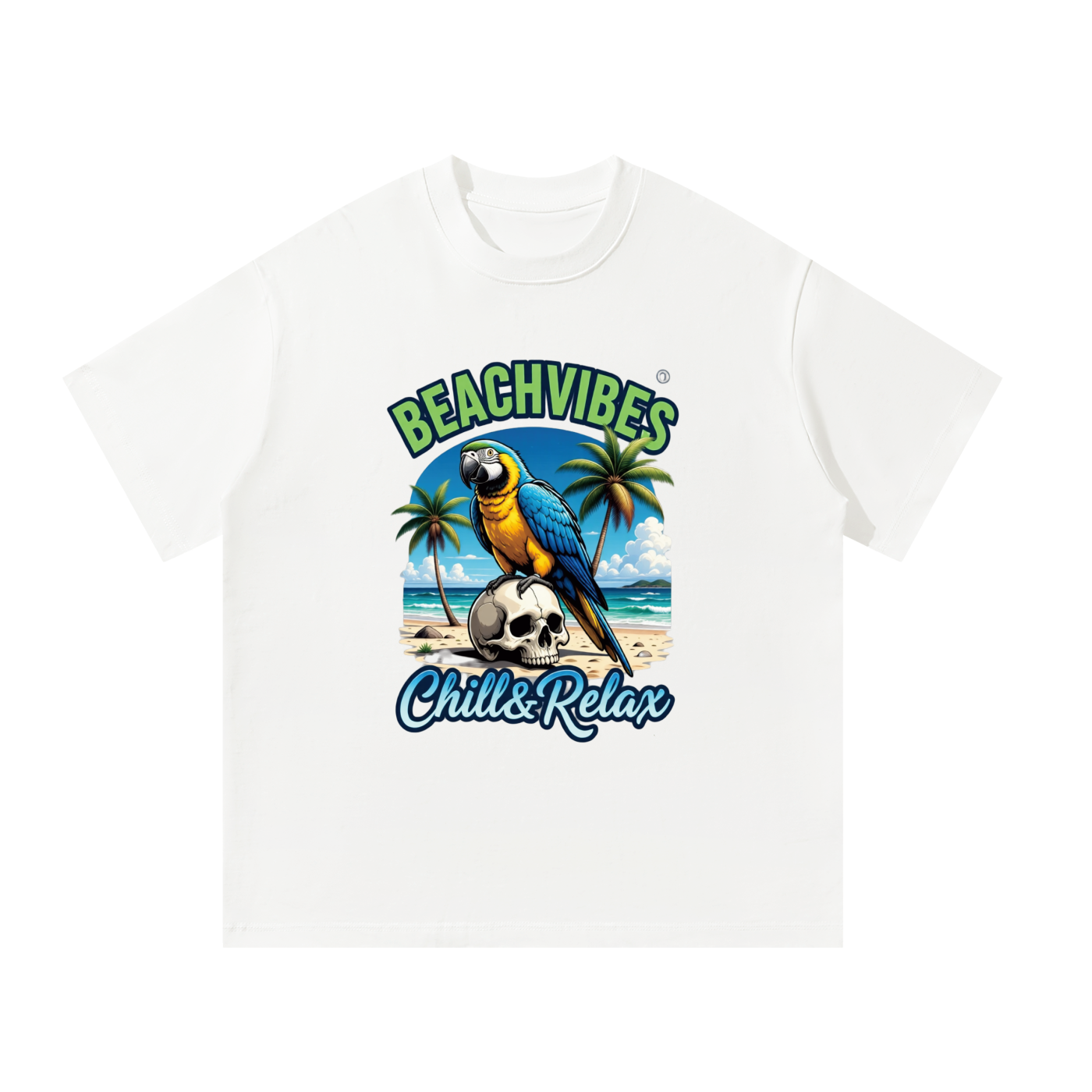 Parrot Beach Unisex Oversized 100 Cotton T-Shirt