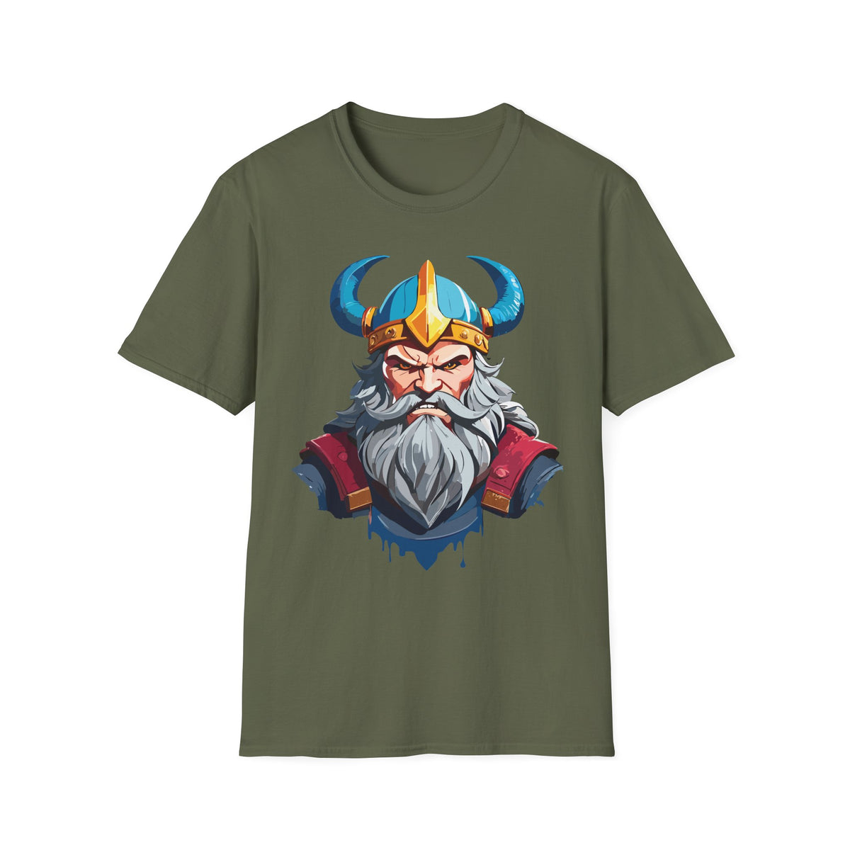 Viking Warrior Helmet T-Shirt | Norse God Illustration