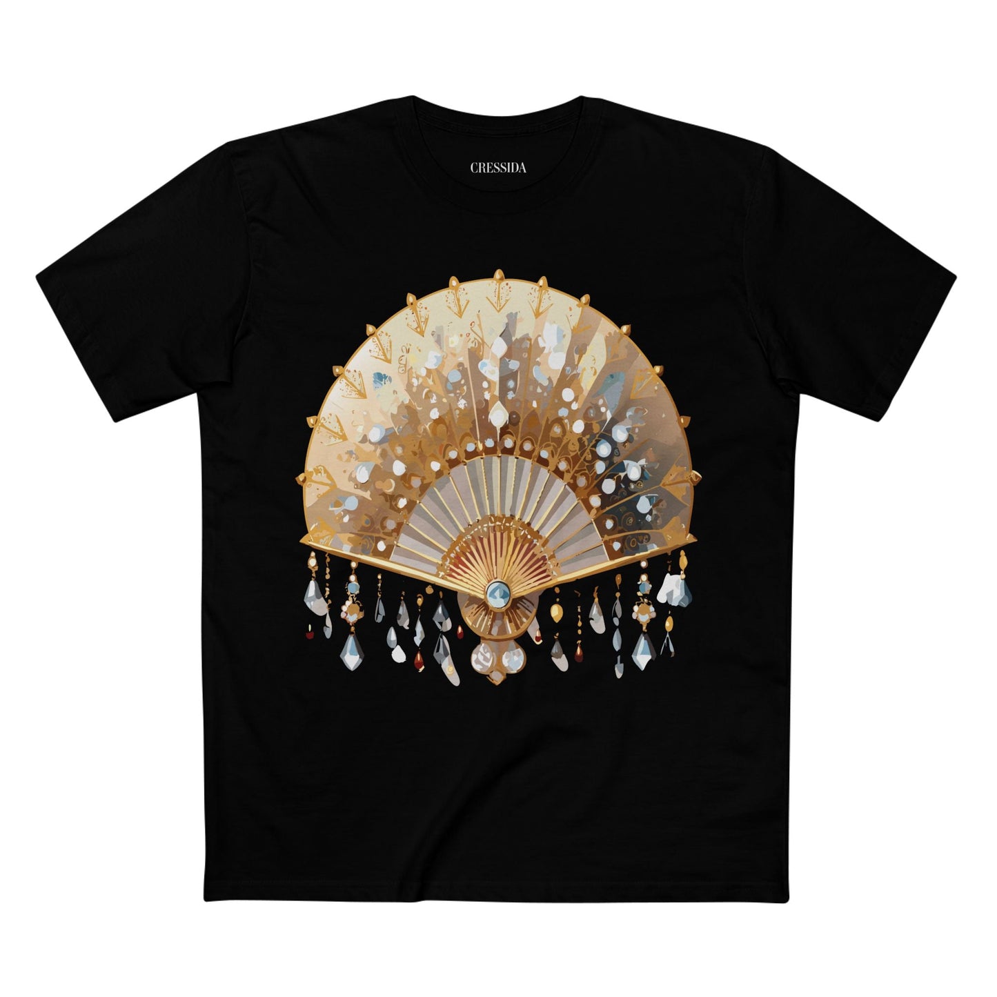 Antique Fan Graphic Design T-Shirt Unisex 100 Cotton Floral Carnival Artwork Tee 15