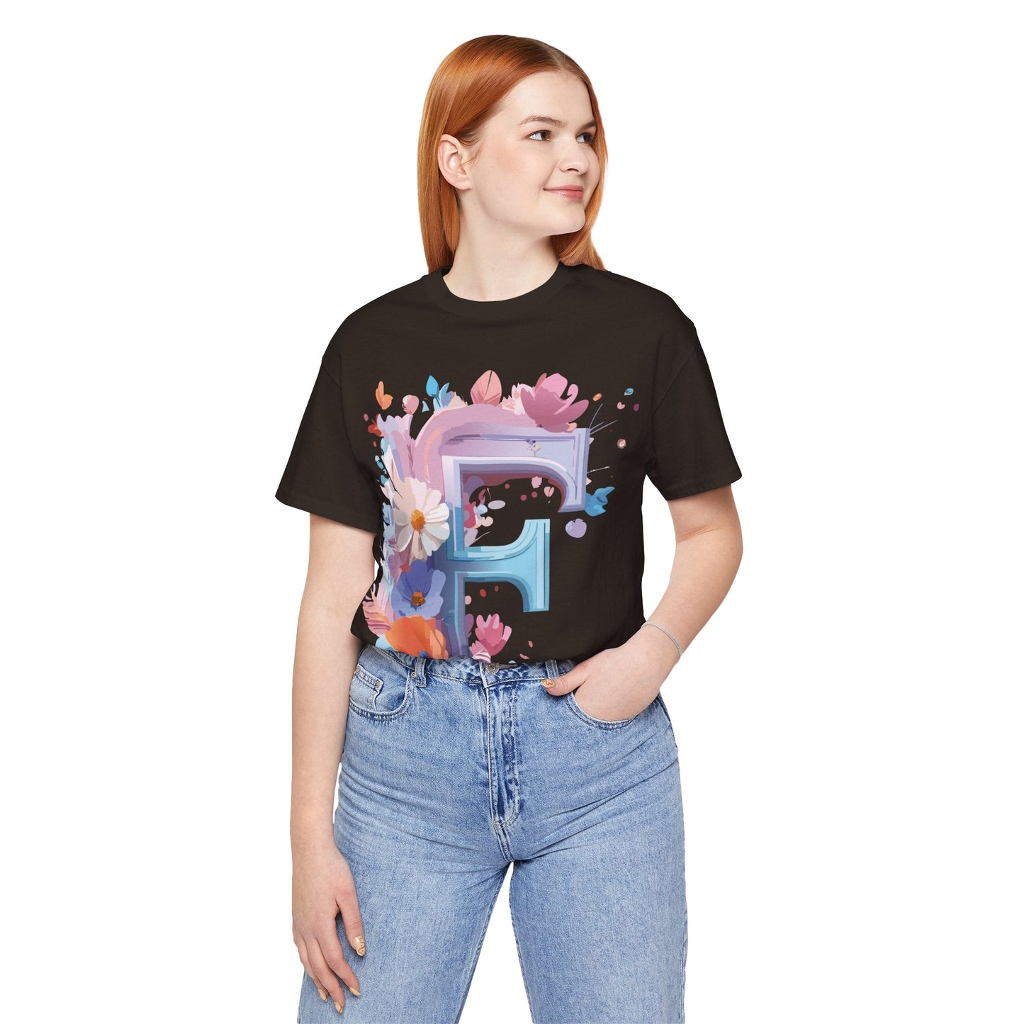 Letter F Shirt Graphic Tee Unisex Vintage Inspired Artwork From Adelpha Premium Short Sleeve