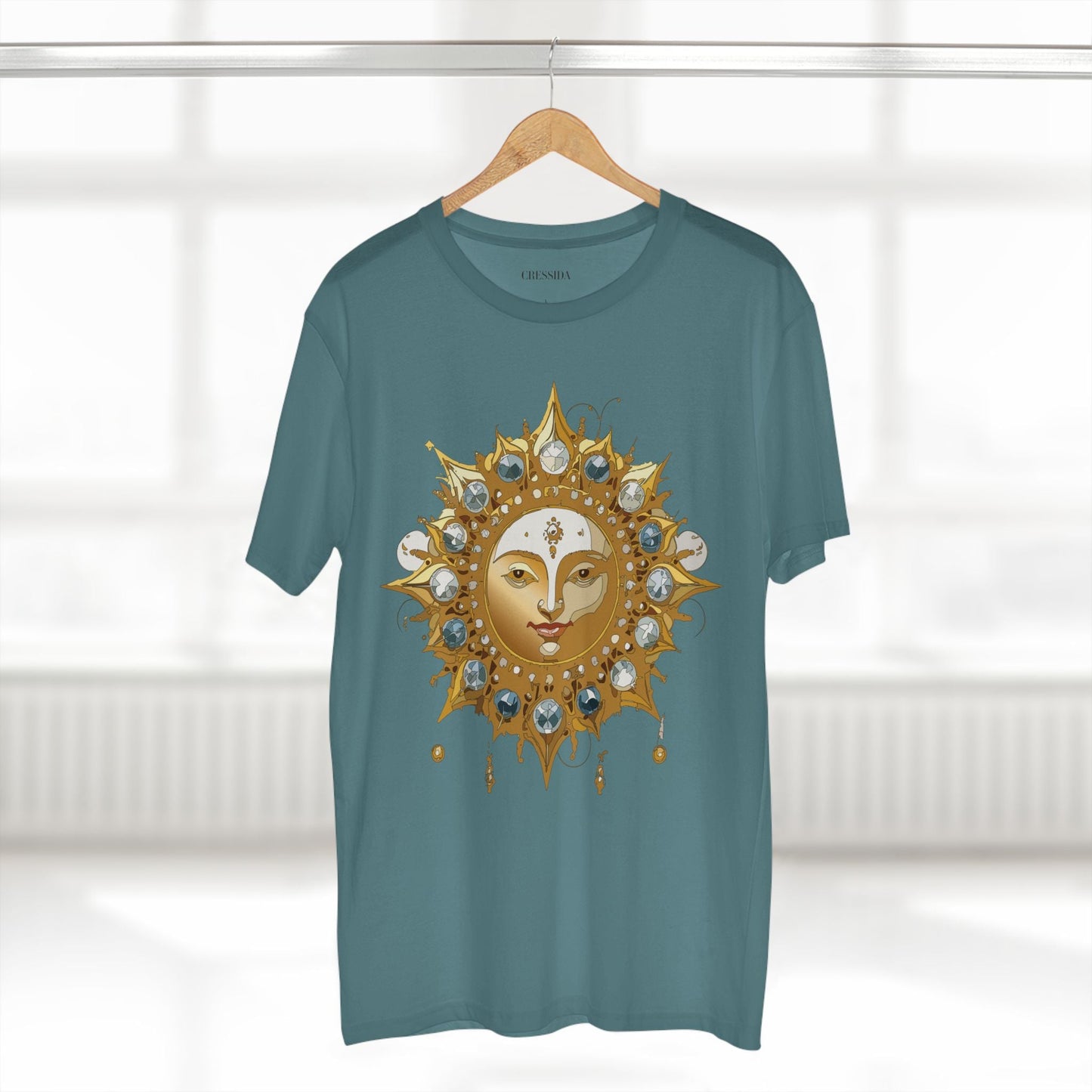Gold Sun Graphic Unisex 100 Cotton T-Shirt with Golden Art Design 1