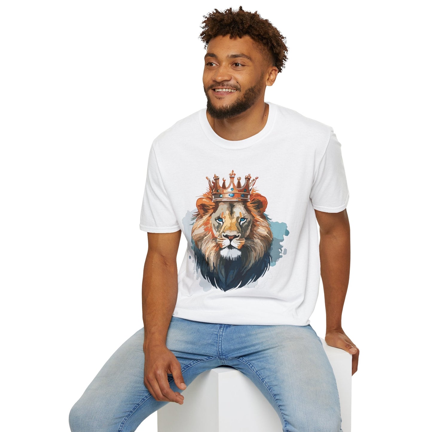 Lion Shirt Unisex Animal Tee Gildan Softstyle 64000 100 Percent Ring Spun Cotton