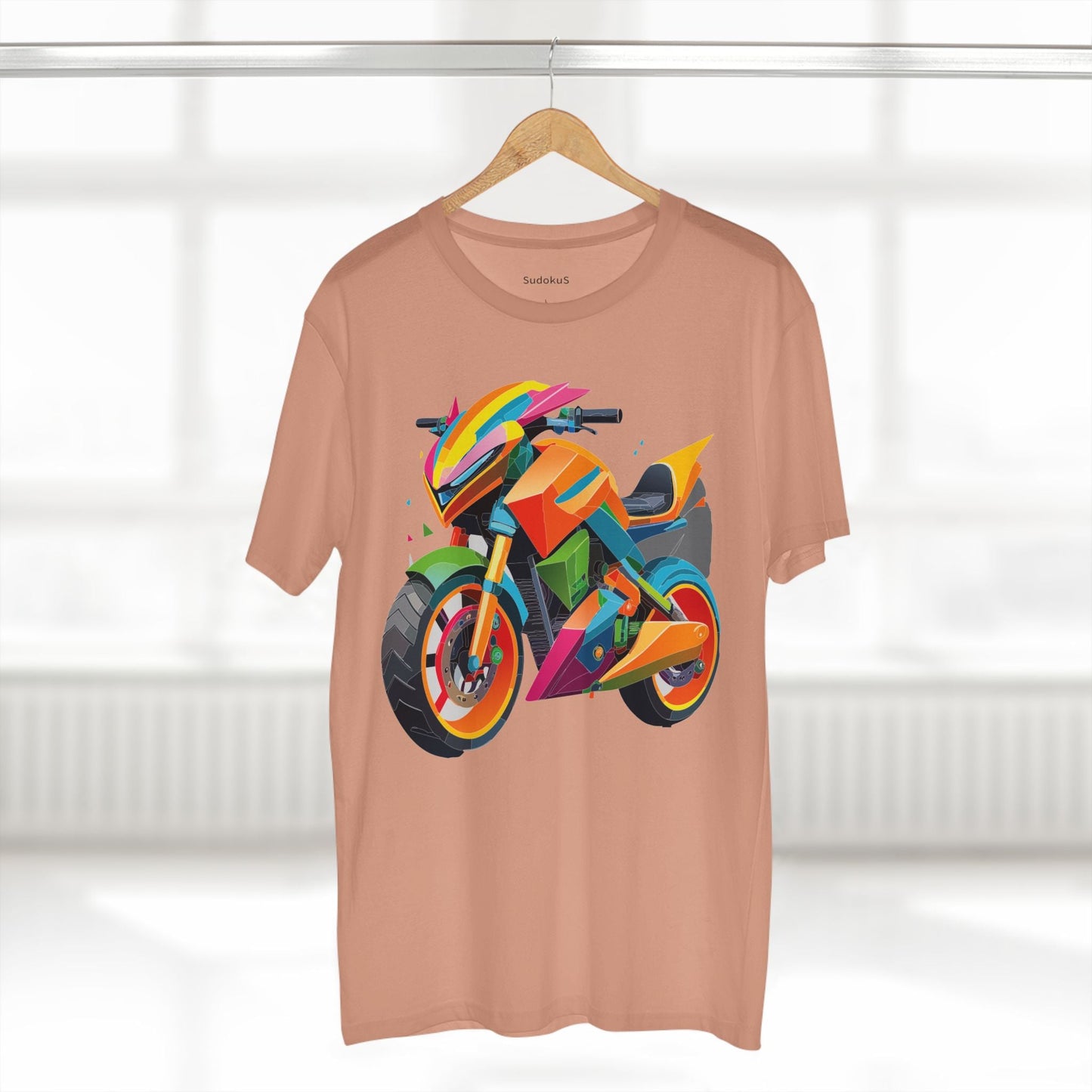 Moto Bike Graphic Unisex 100 Cotton Staple Tee 7