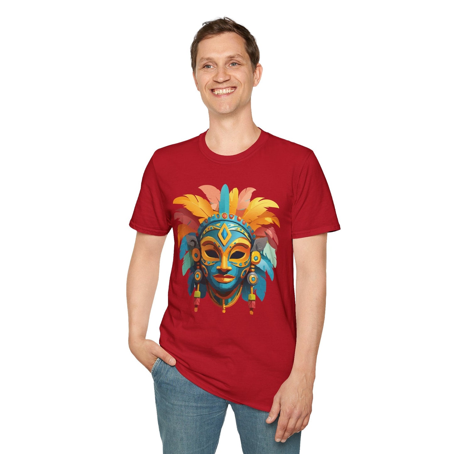 Mask Graphic Unisex Cotton Masquerade Design Artwork Tee 2