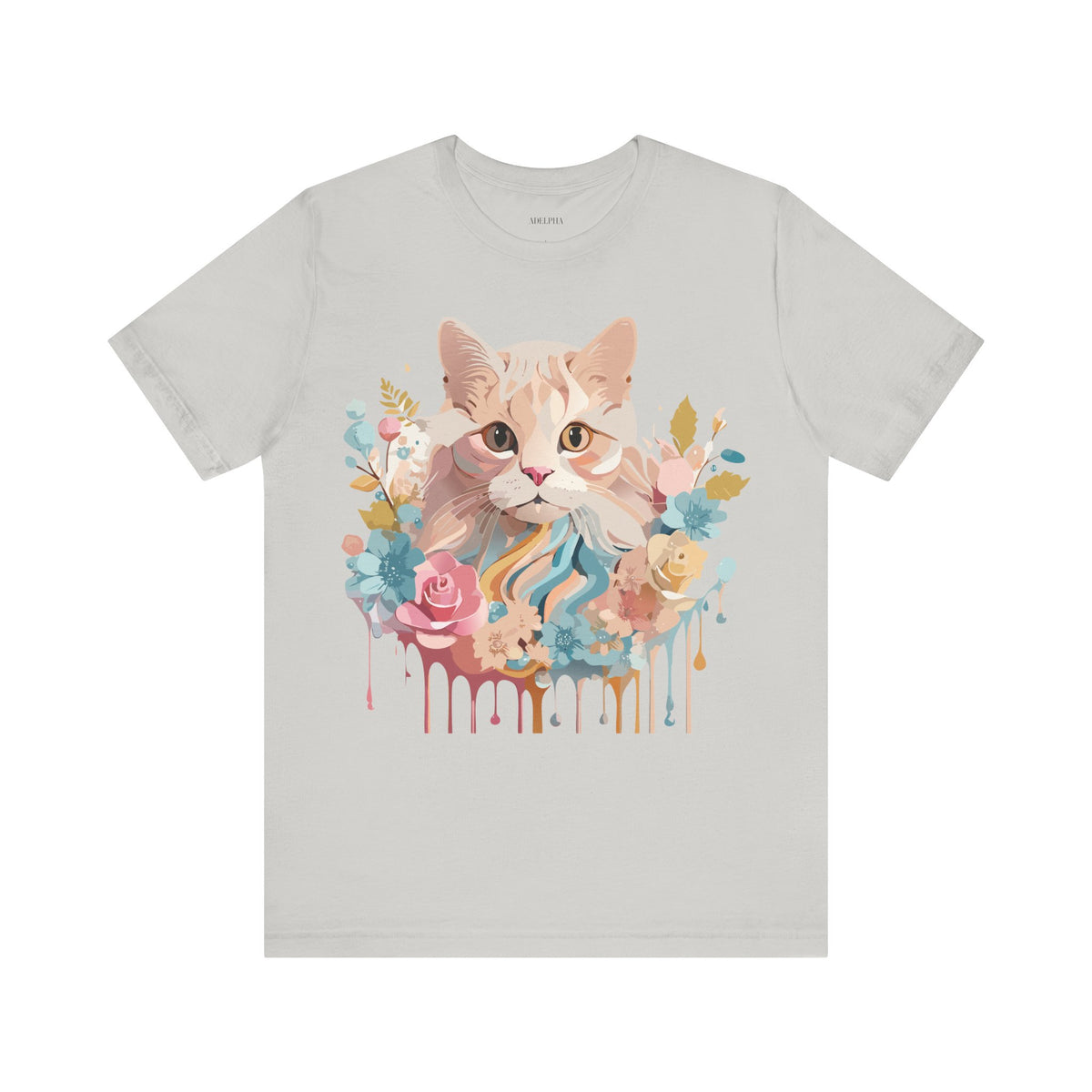 Cat Graphic Unisex Cotton Bella+Canvas Tee with Art Animal Design e110