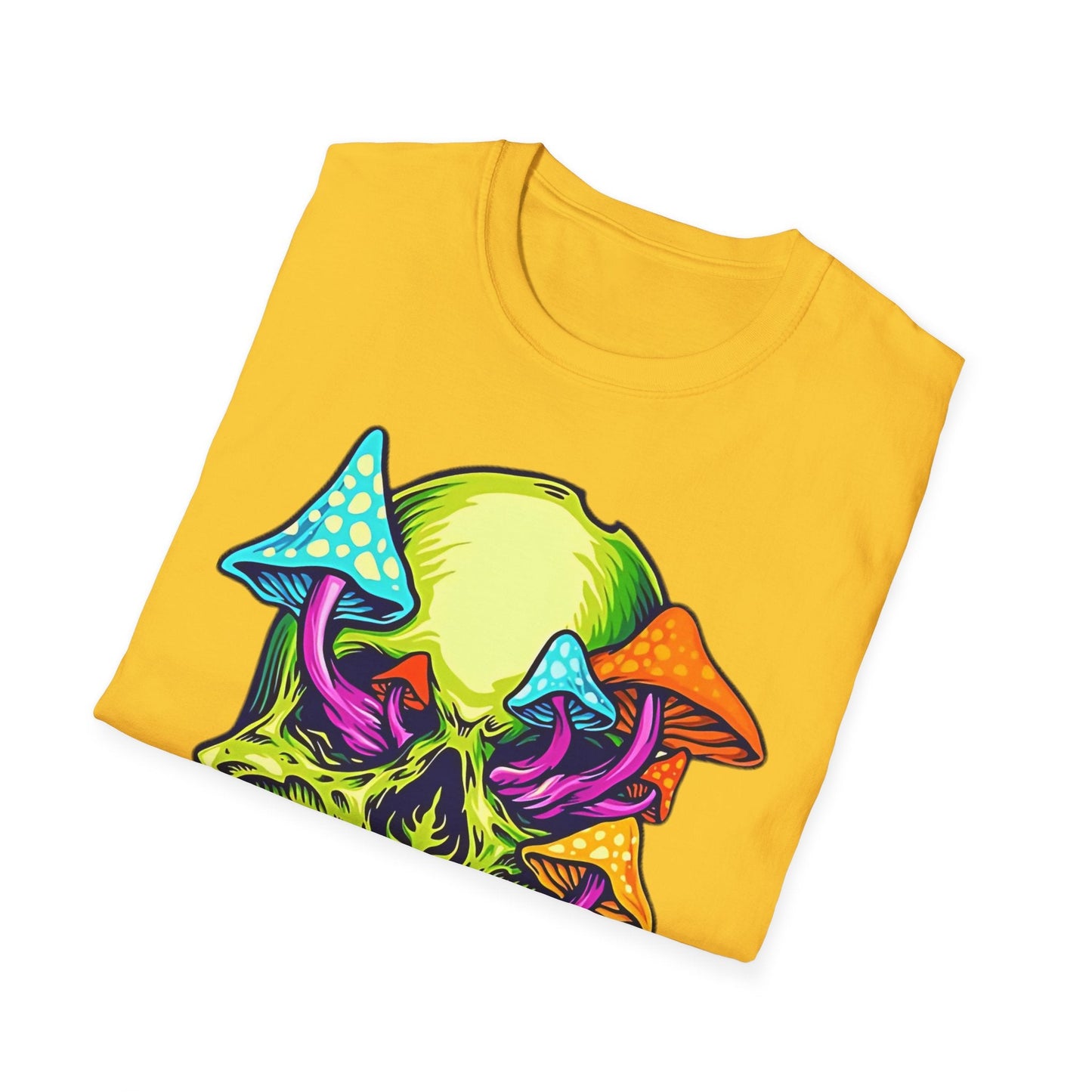 Unisex Skull Tee Shirt With Skeleton Art Design Gildan Softstyle 64000 100 Percent Ring Spun Cotton