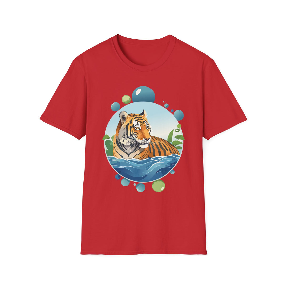 Tiger Portrait T-Shirt | Watercolor Jungle Circle Design