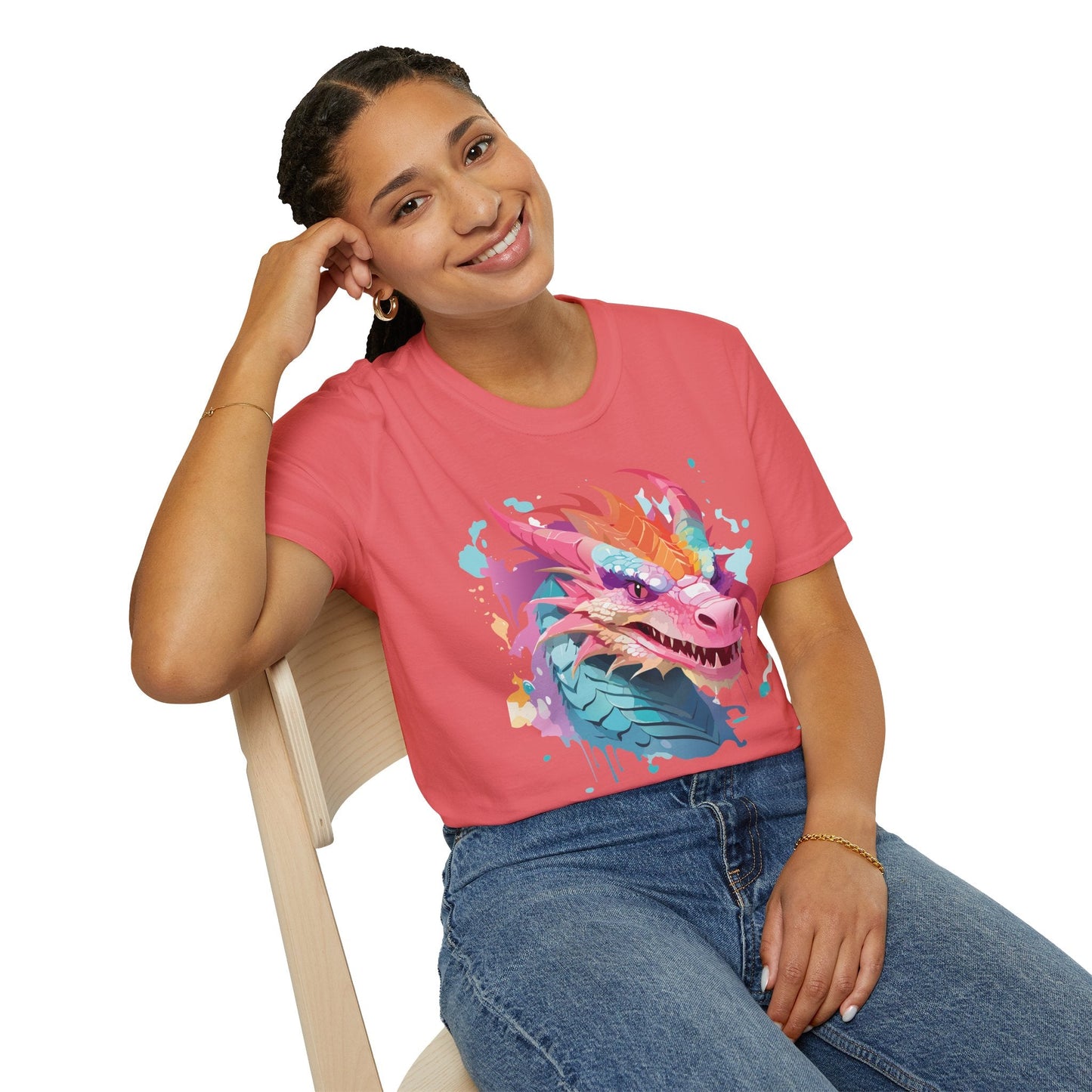 Dragon T Shirt Unisex Dragon Graphic Tee Softstyle 64000 Lightweight Comfort Durable Breathable