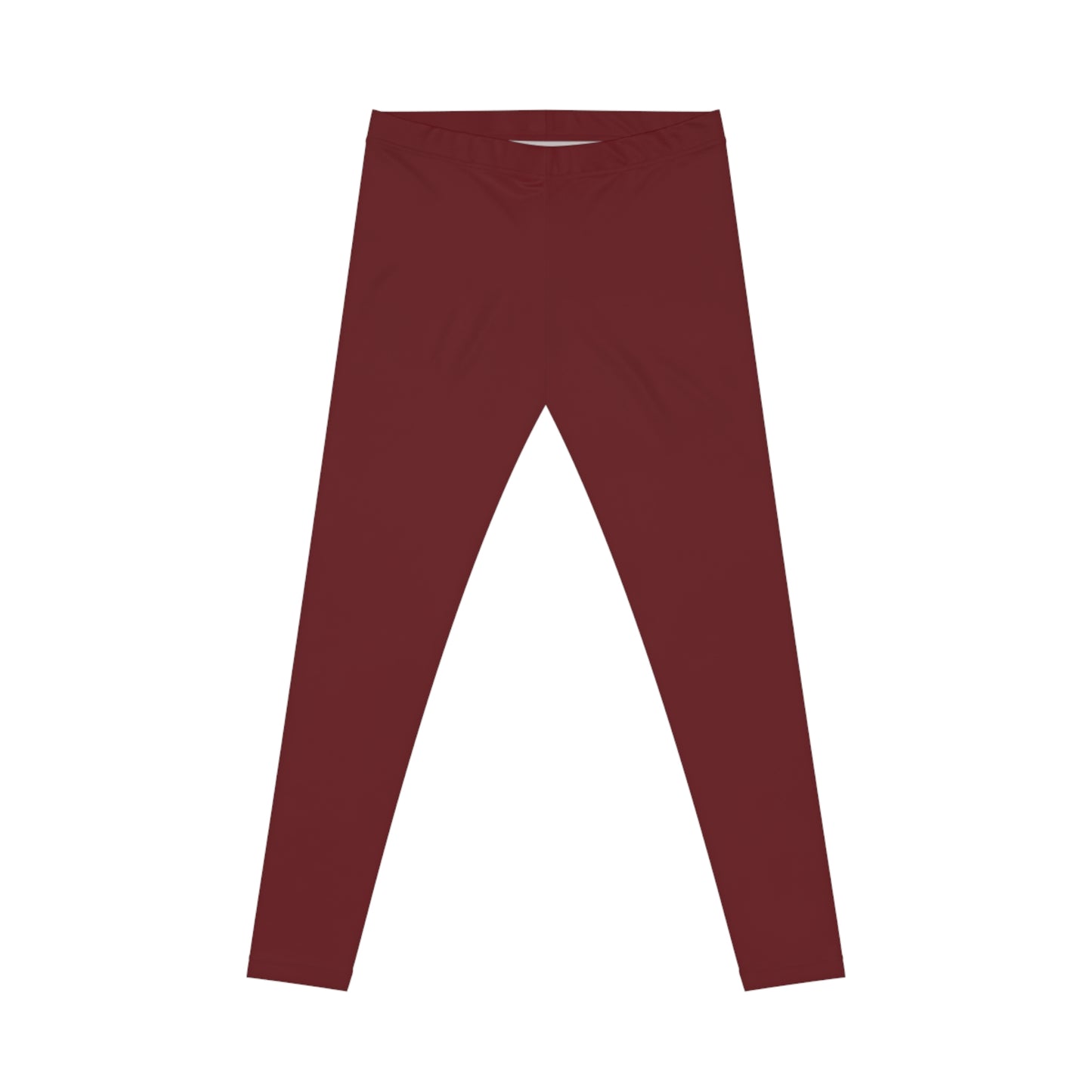 Black Cherry Red Color Women's Poly-Span Casual Leggings XS-2XL