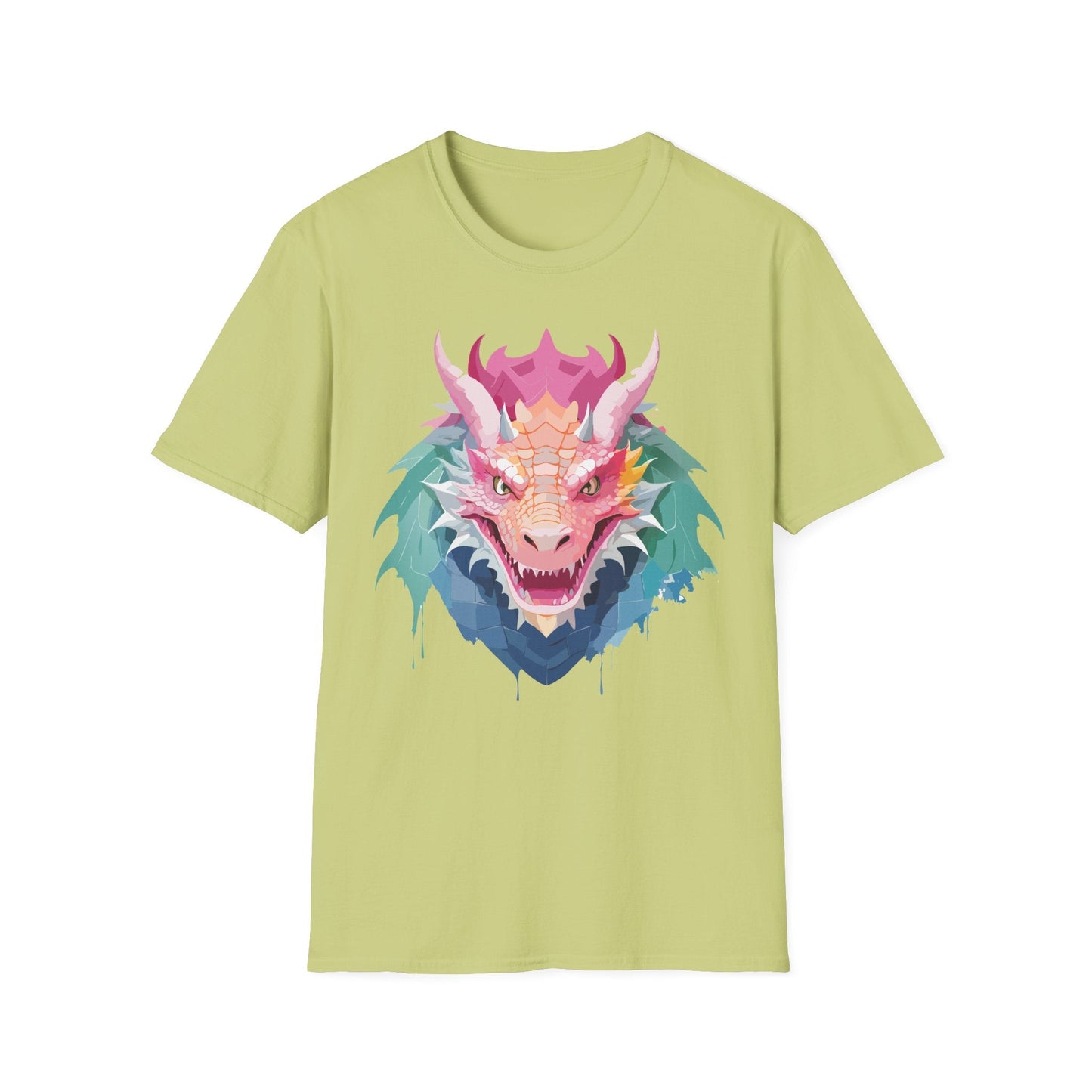 Dragon T Shirt Unisex Softstyle Cotton Tee With Animal Art Design Graphic Print Artwork